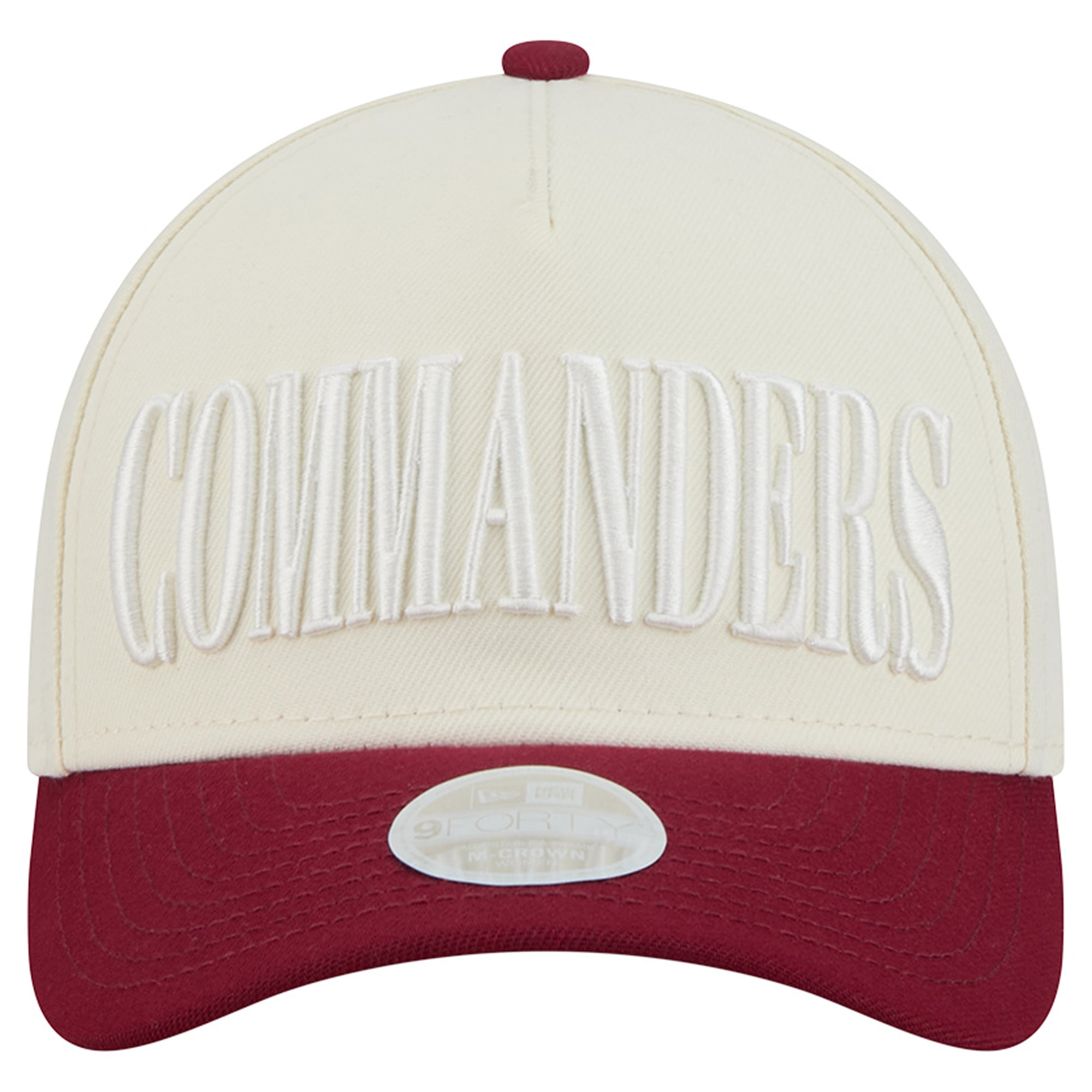 Women's New Era Cream/Burgundy Washington Commanders Tonal A-Frame 9FORTY Adjustable Hat
