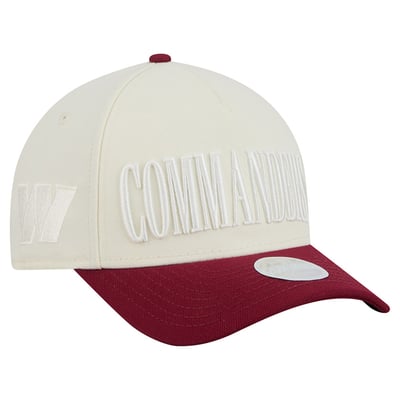 Washington Commanders New Era Women's Tonal A-Frame 9FORTY Adjustable Hat - Cream/Burgundy