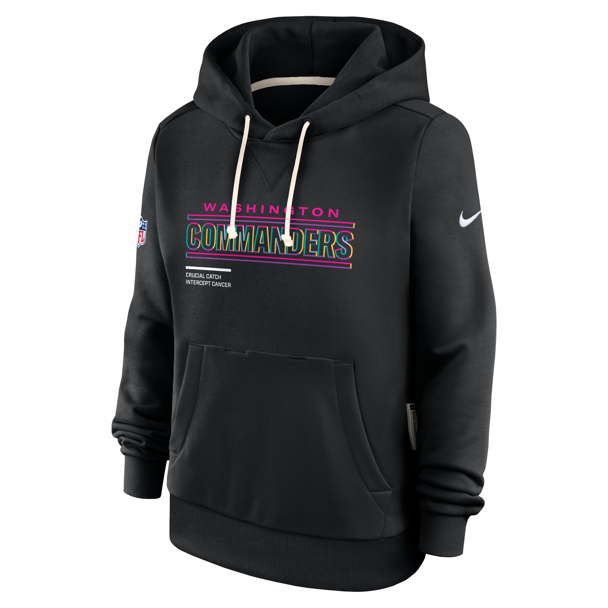 Sweat à capuche Nike noir Washington Commanders 2025 NFL Crucial Catch Sideline Standard Issue Dri-FIT pour femme