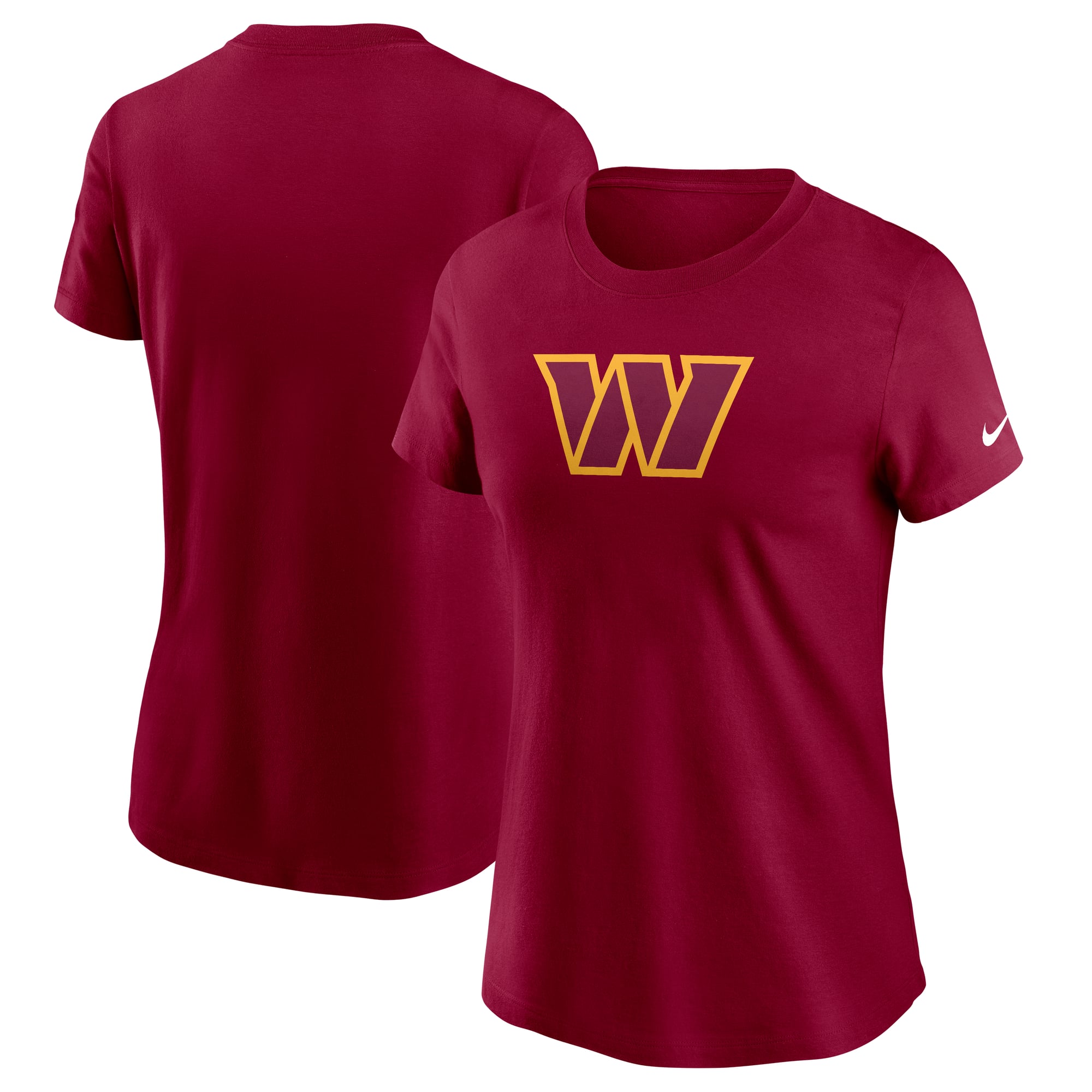 T-shirt Nike bordeaux pour femme, logo principal des Washington Commanders