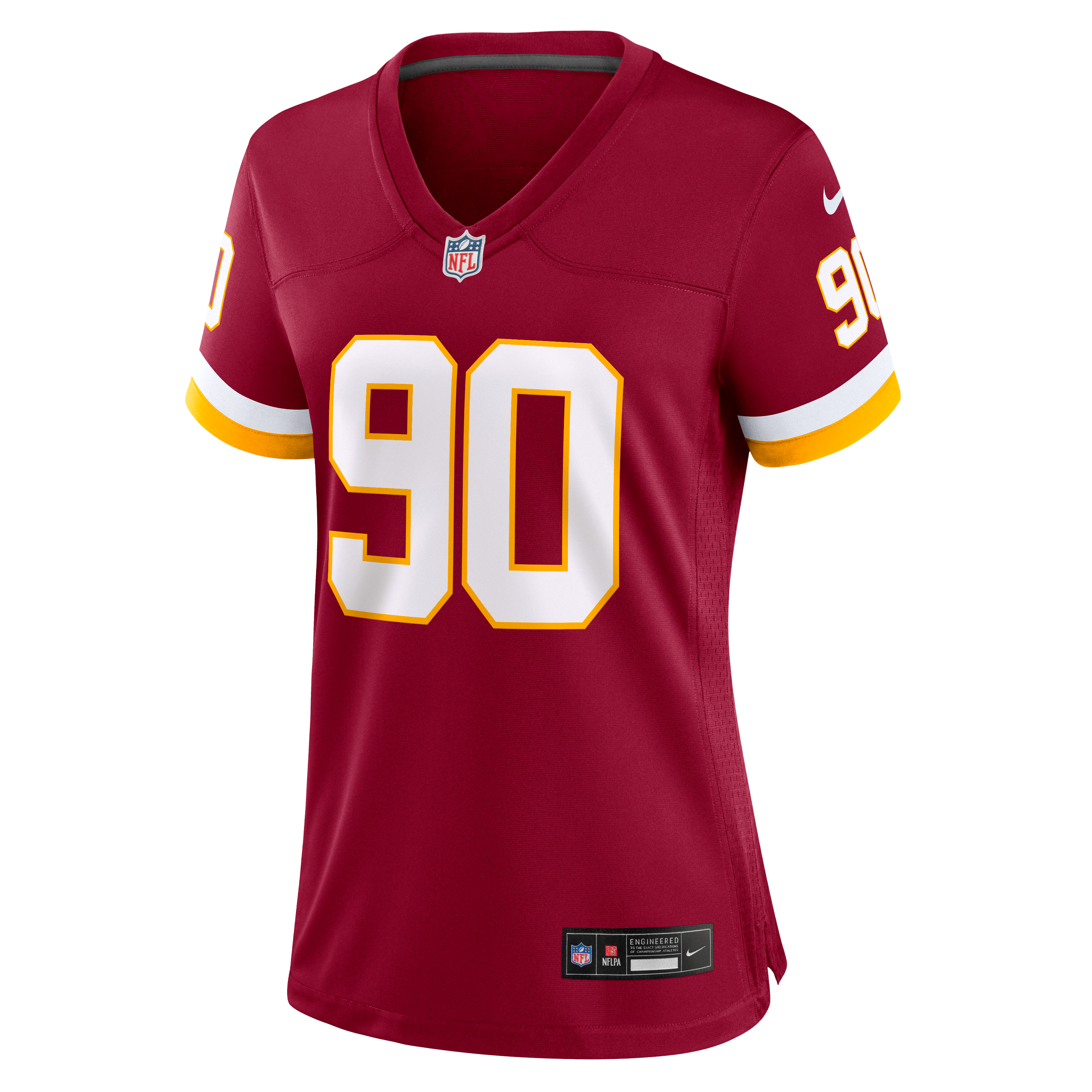 Maillot de match Nike Charles Omenihu bordeaux pour femme, Washington Commanders