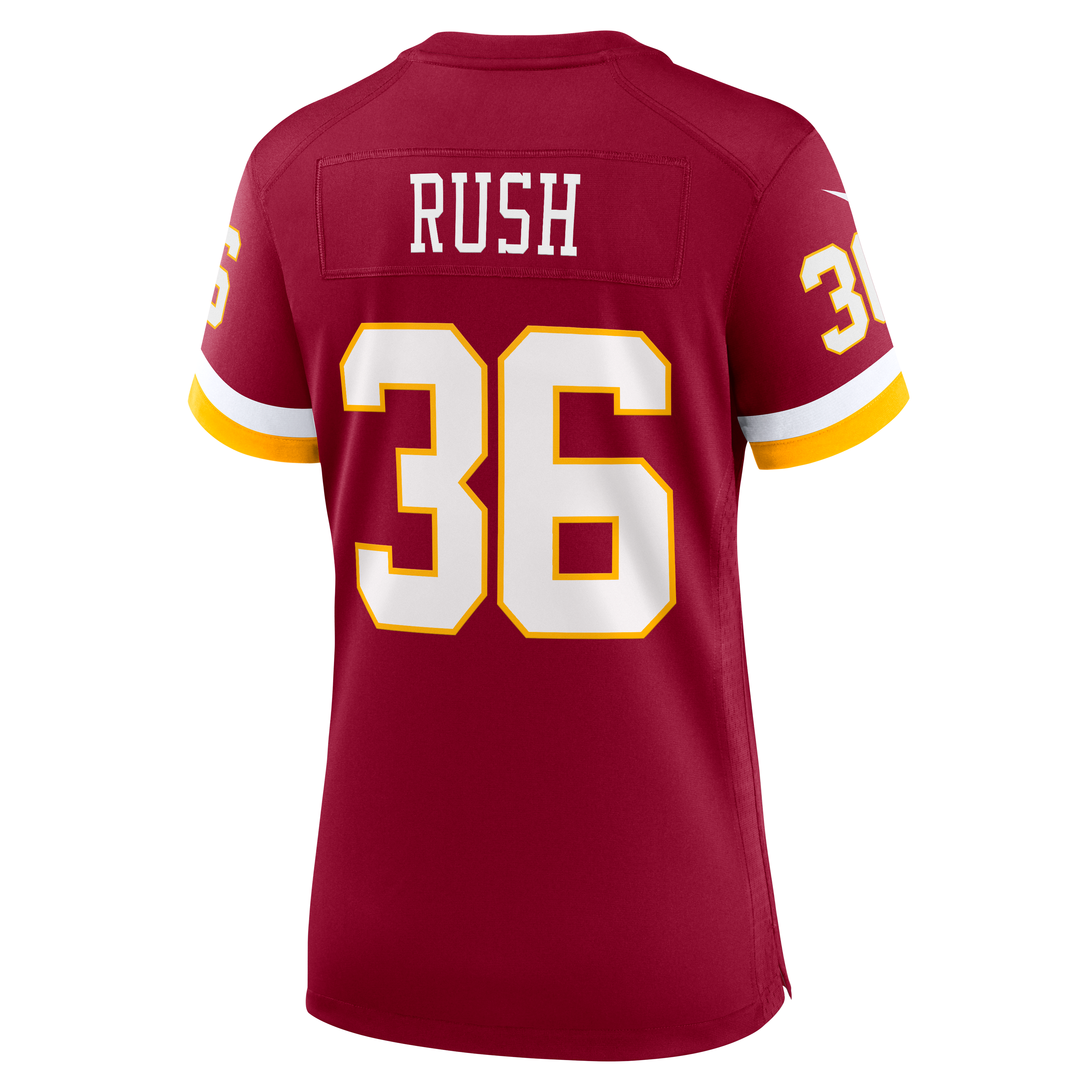 Maillot de match Nike Darius Rush bordeaux pour femme, Washington Commanders