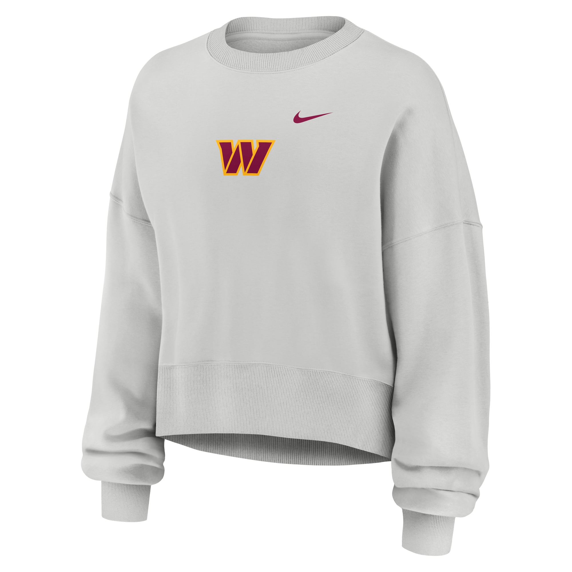 Sweat-shirt polaire surdimensionné Nike Primetime Phoenix gris Washington Commanders pour femme