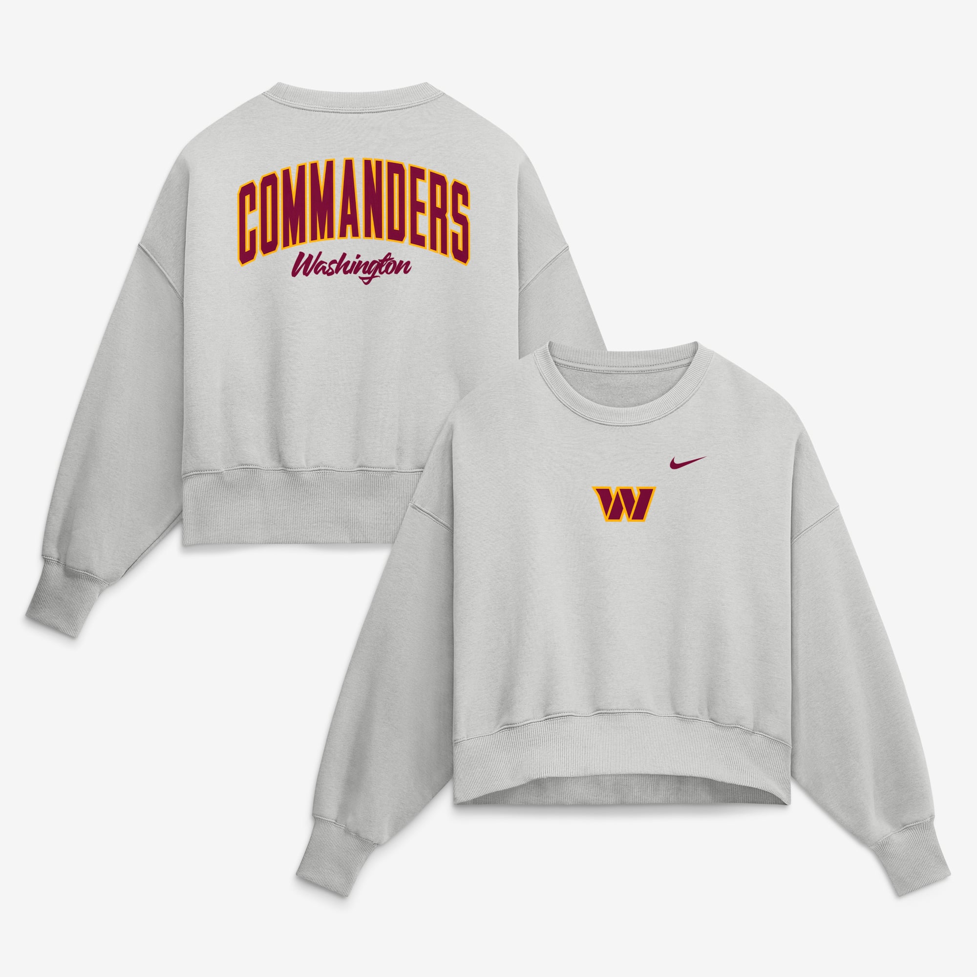 Women's Nike Gray Washington Commanders Oversized Primetime Phoenix Fleece Sweatshirt