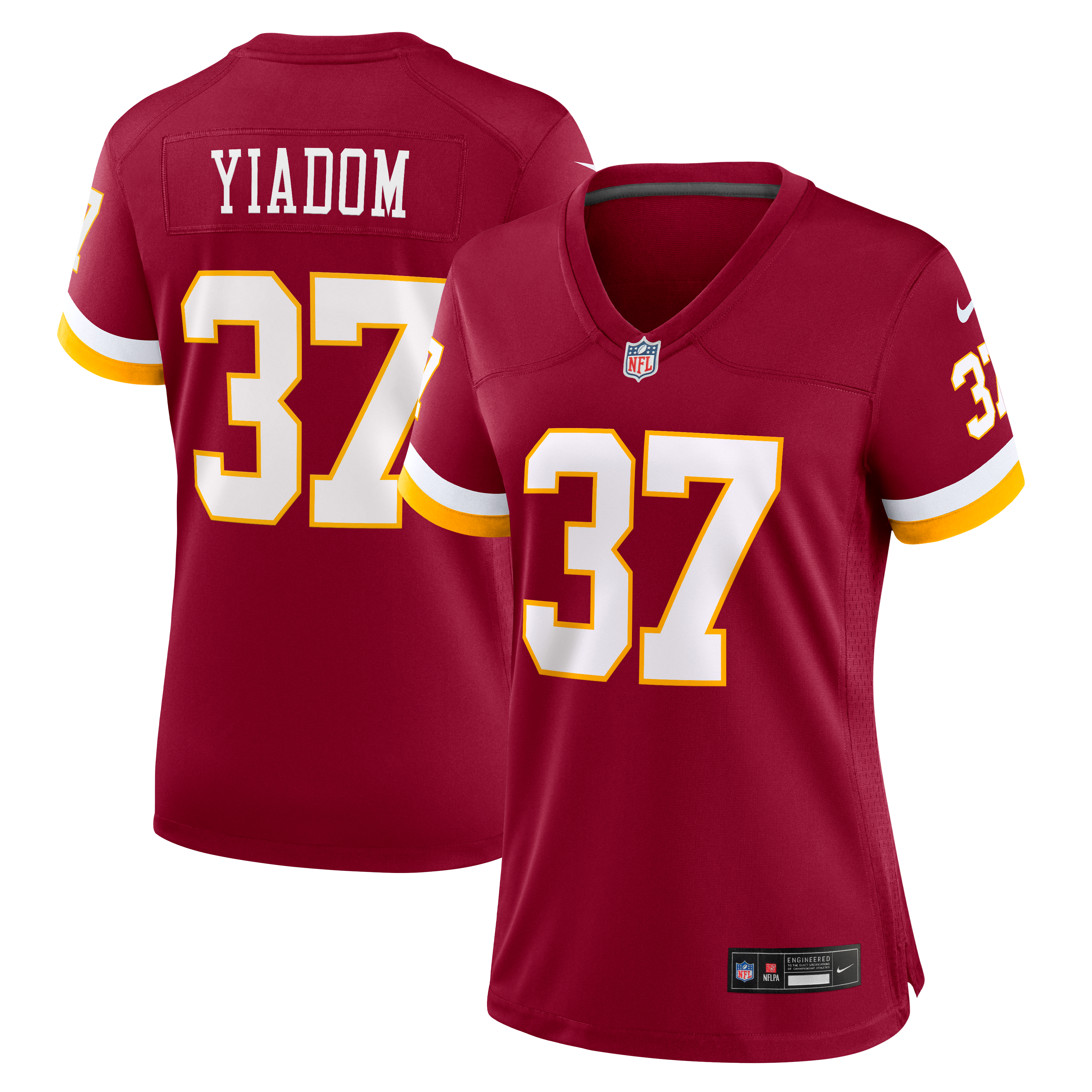 Maillot de match Nike Isaac Yiadom bordeaux pour femme, Washington Commanders