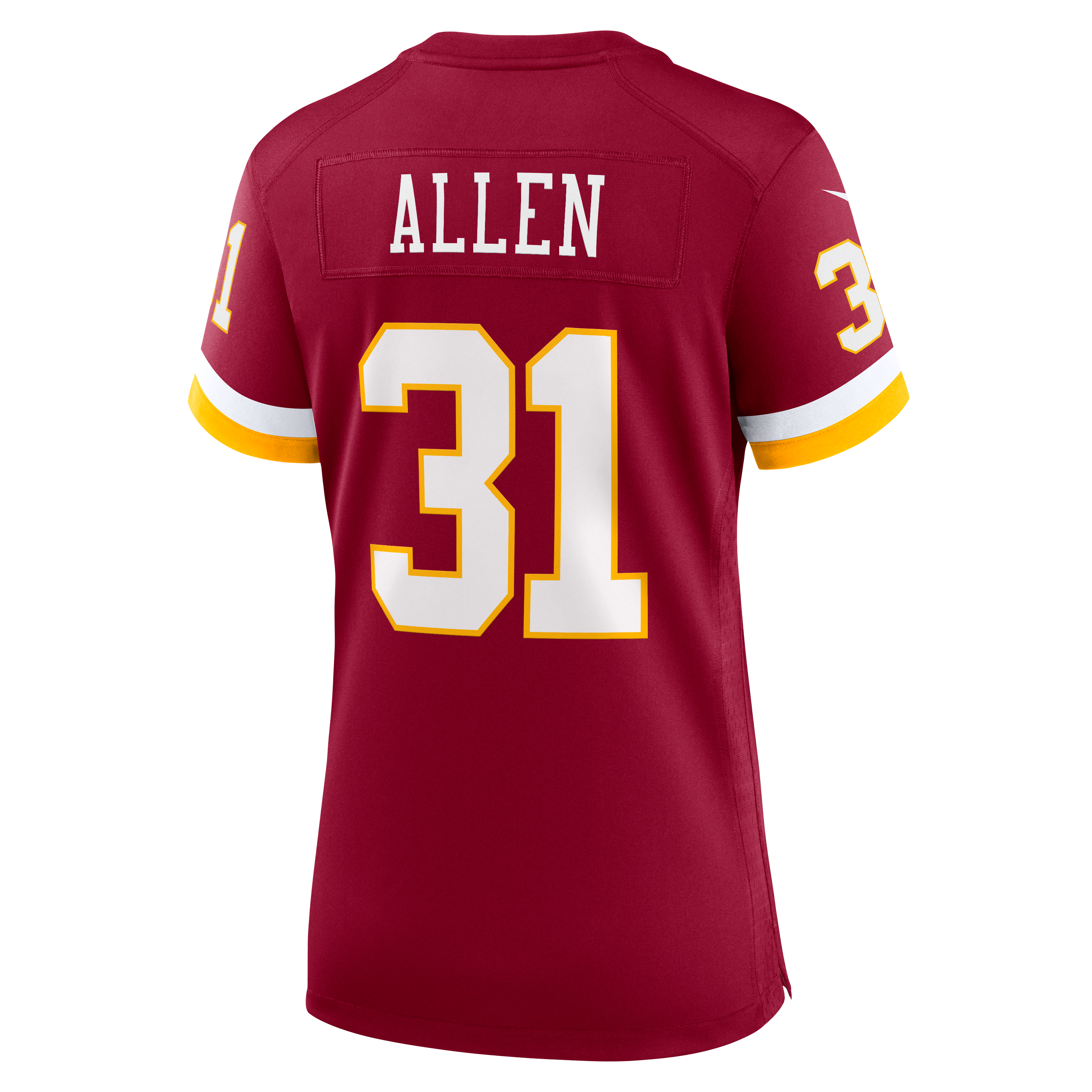 Maillot de match Nike Kaytron Allen bordeaux pour femme, Washington Commanders