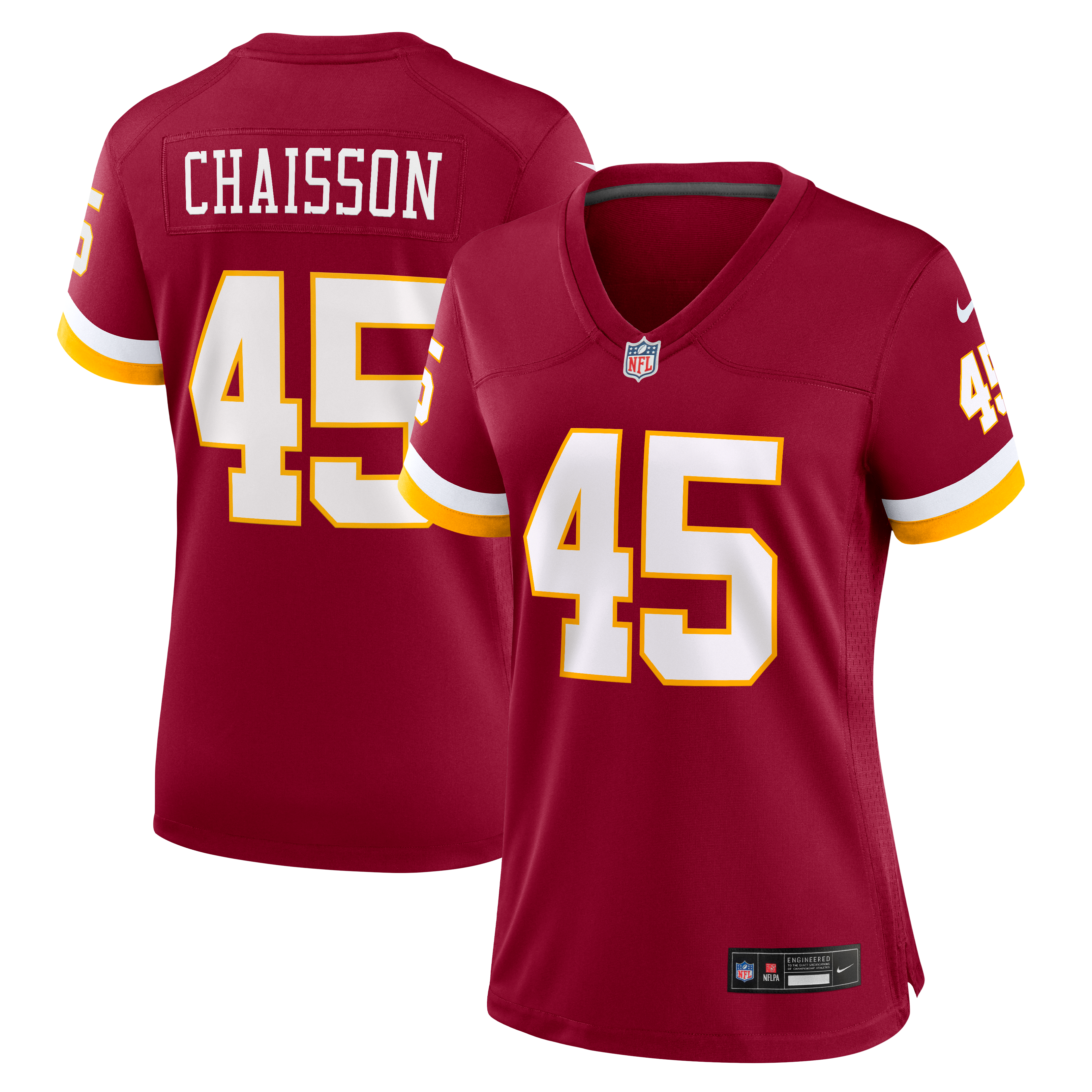 Maillot de match Nike K'Lavon Chaisson bordeaux pour femme, Washington Commanders