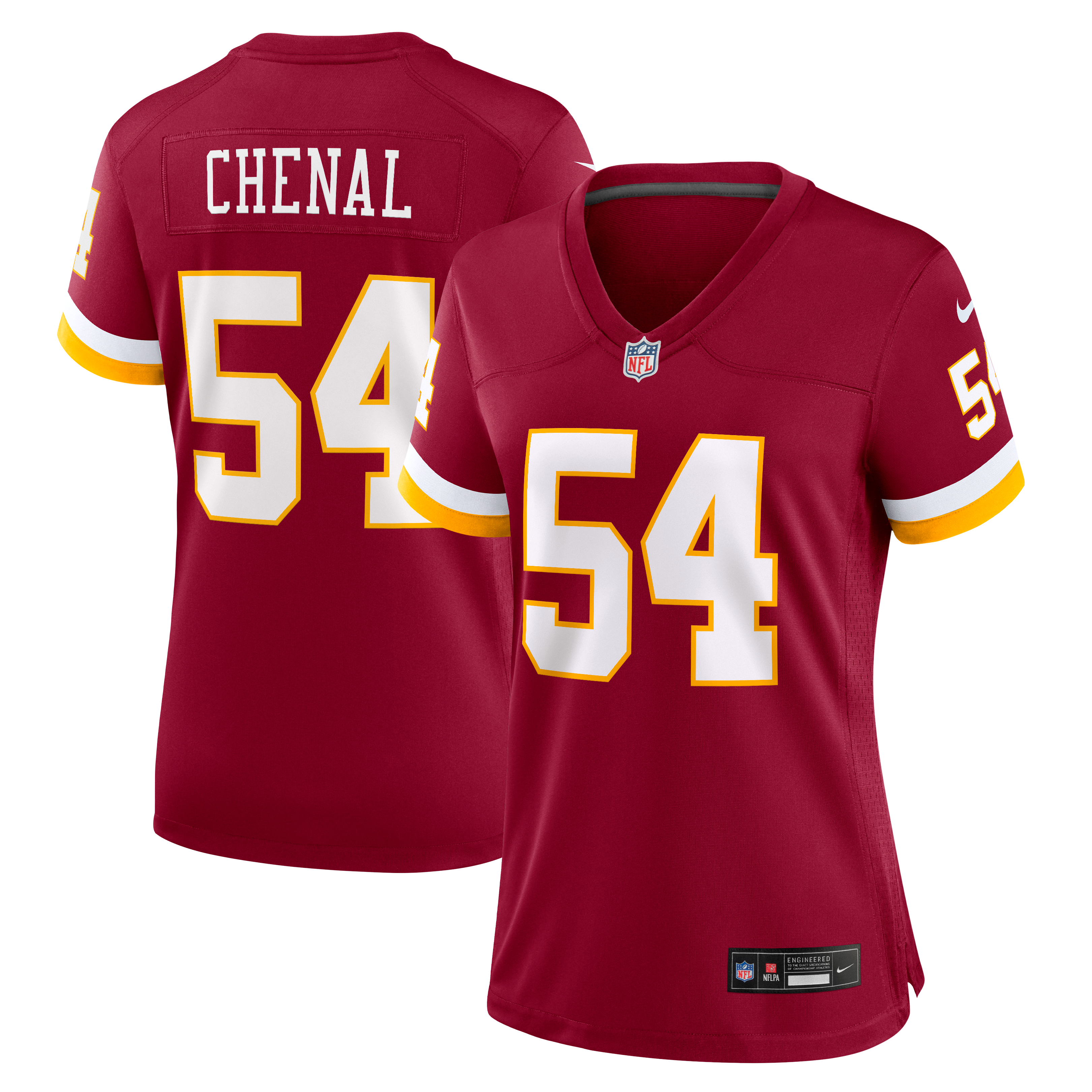 Maillot de match Nike Leo Chenal bordeaux pour femme, Washington Commanders