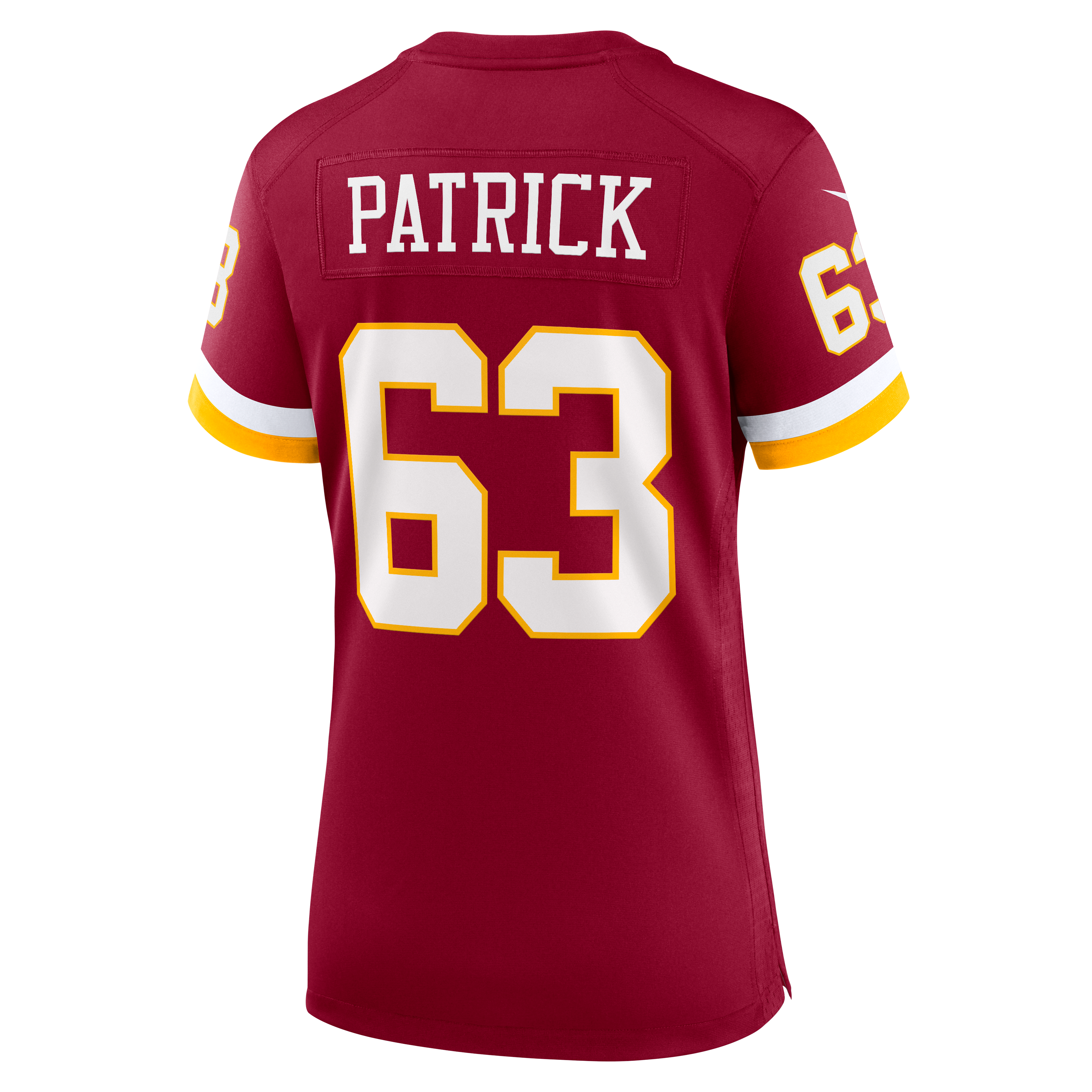 Maillot de match Nike Lucas Patrick bordeaux pour femme, Washington Commanders