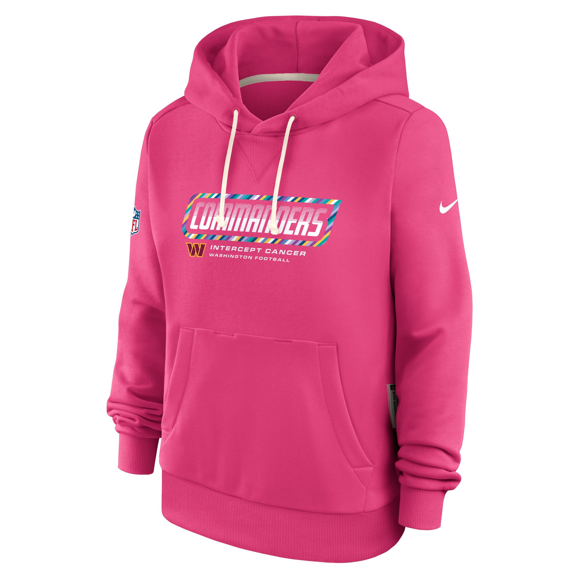 Sweat à capuche Nike rose Washington Commanders 2026 NFL Crucial Catch Sideline Standard Issue Dri-FIT pour femme