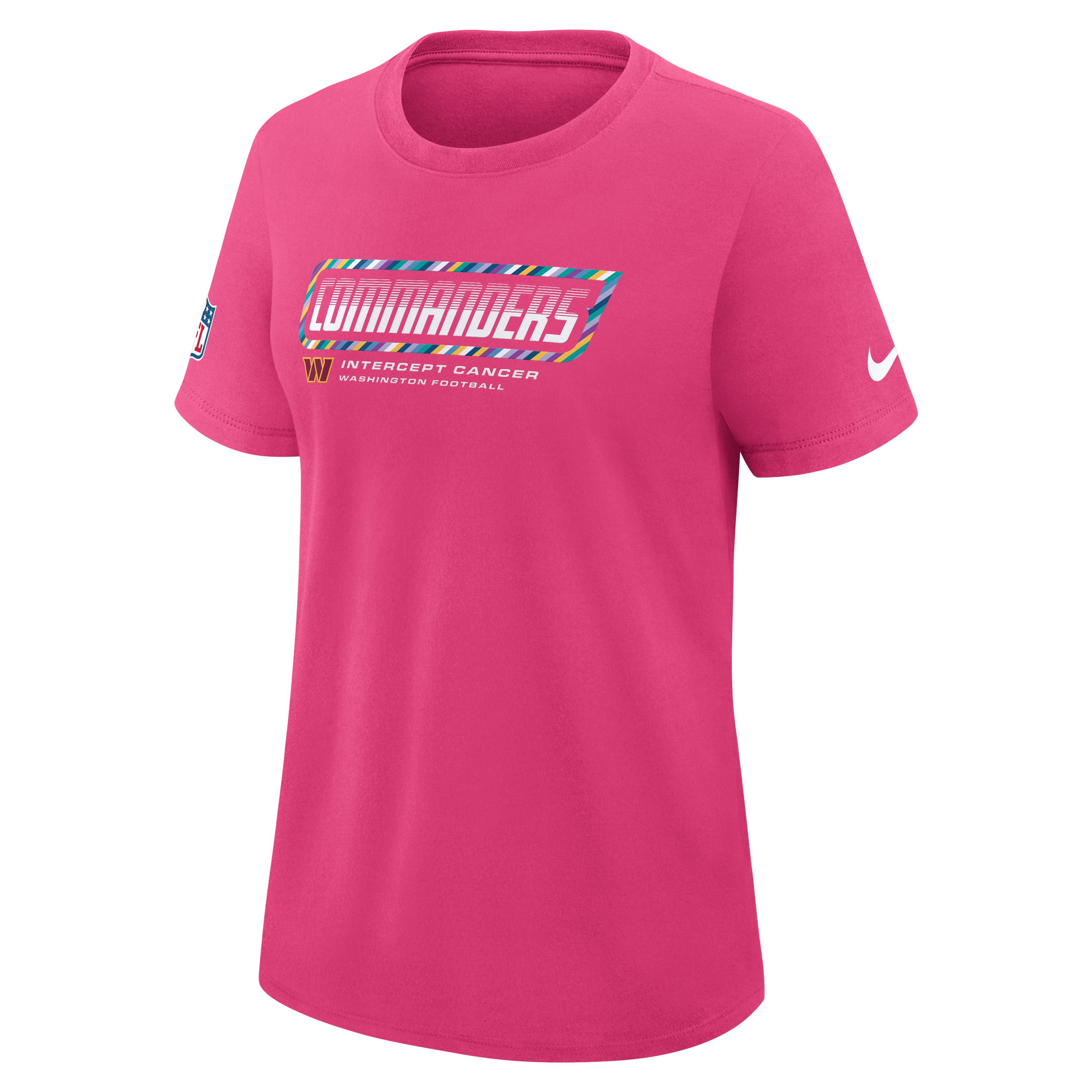 Women's Nike Pink Washington Commanders 2026 NFL Crucial Catch Tri-Blend Dri-FIT T-Shirt