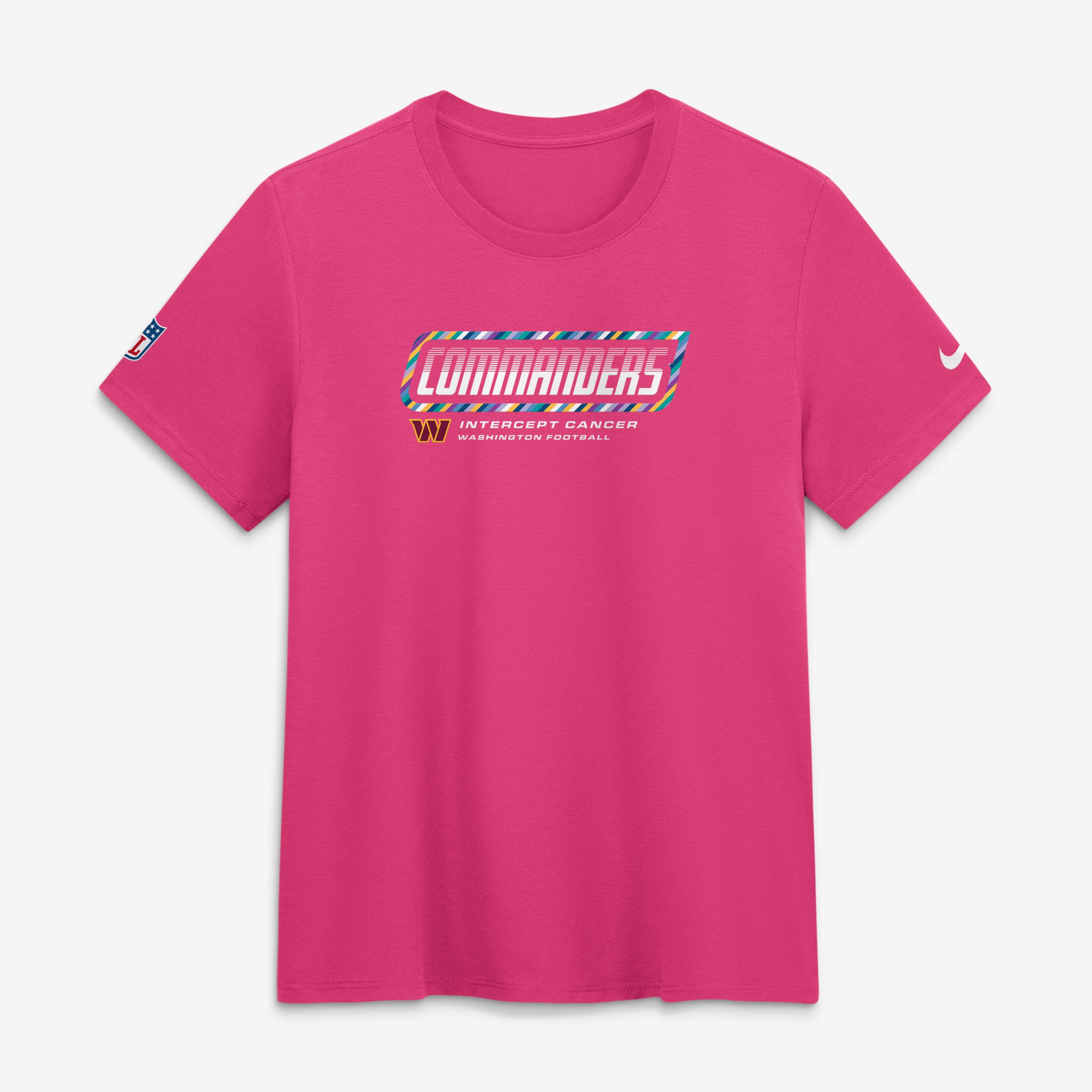 Women's Nike  Pink Washington Commanders 2026 NFL Crucial Catch Tri-Blend Dri-FIT T-Shirt