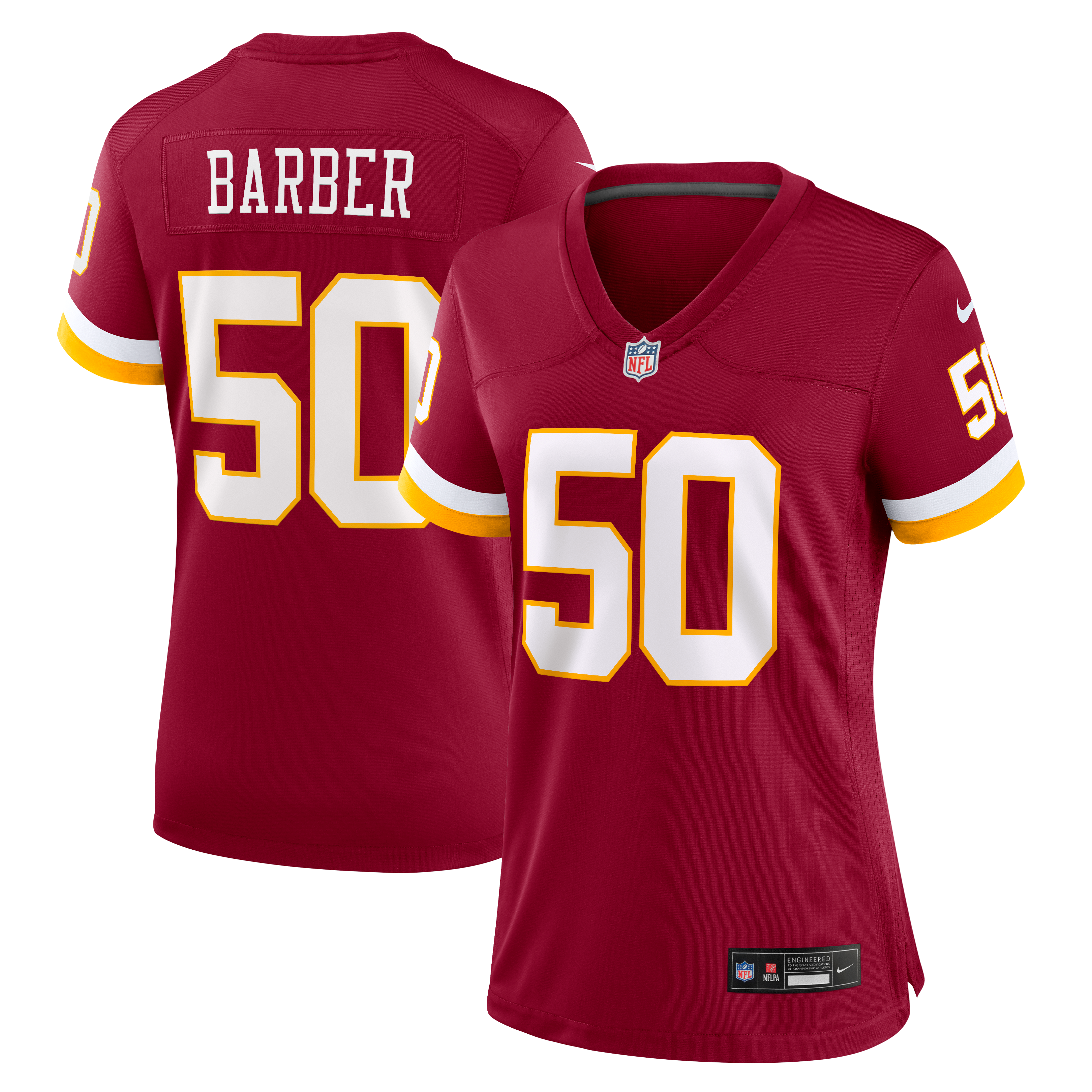 Maillot de match Nike Ricky Barber bordeaux pour femme, Washington Commanders