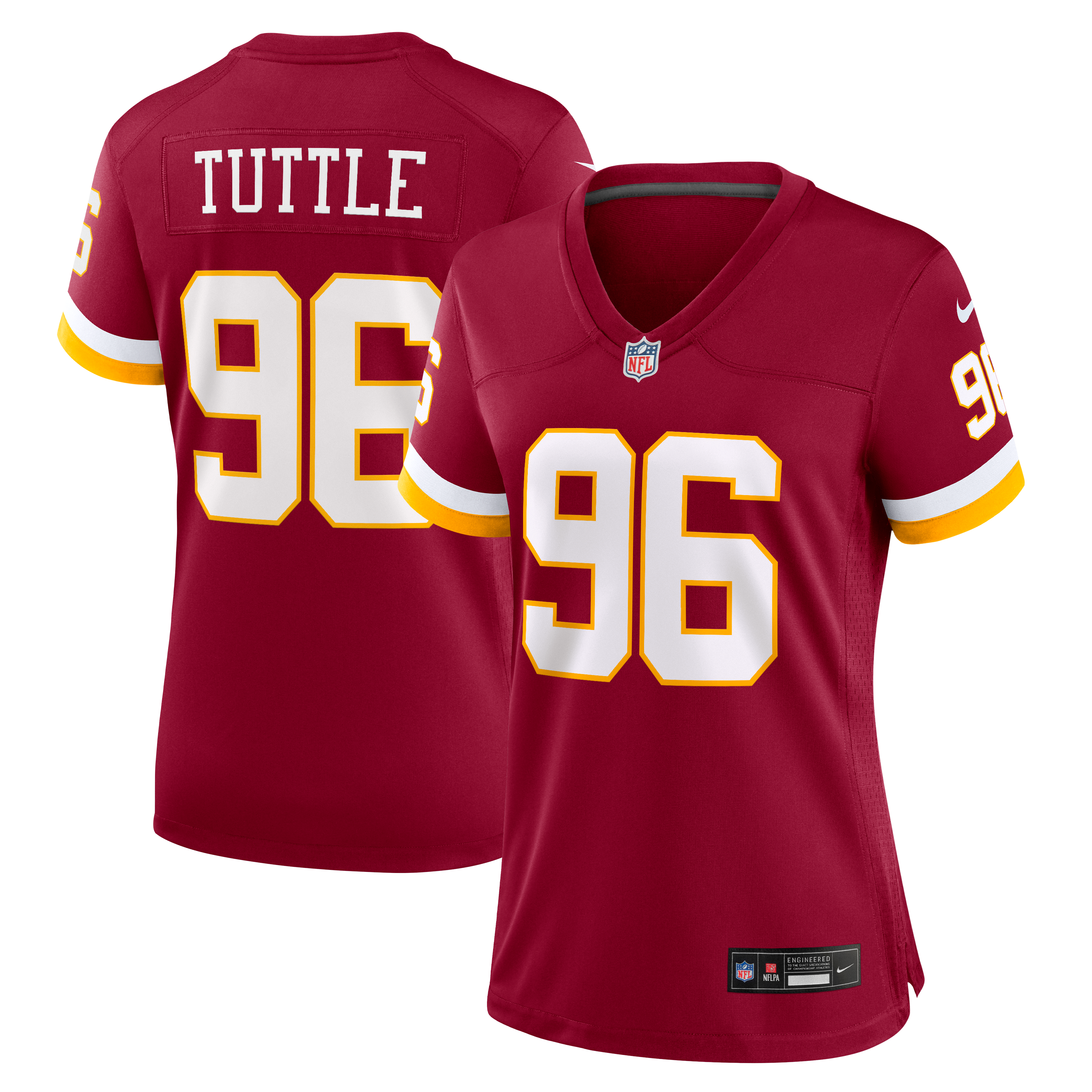 Maillot de match Nike Shy Tuttle bordeaux pour femme, Washington Commanders