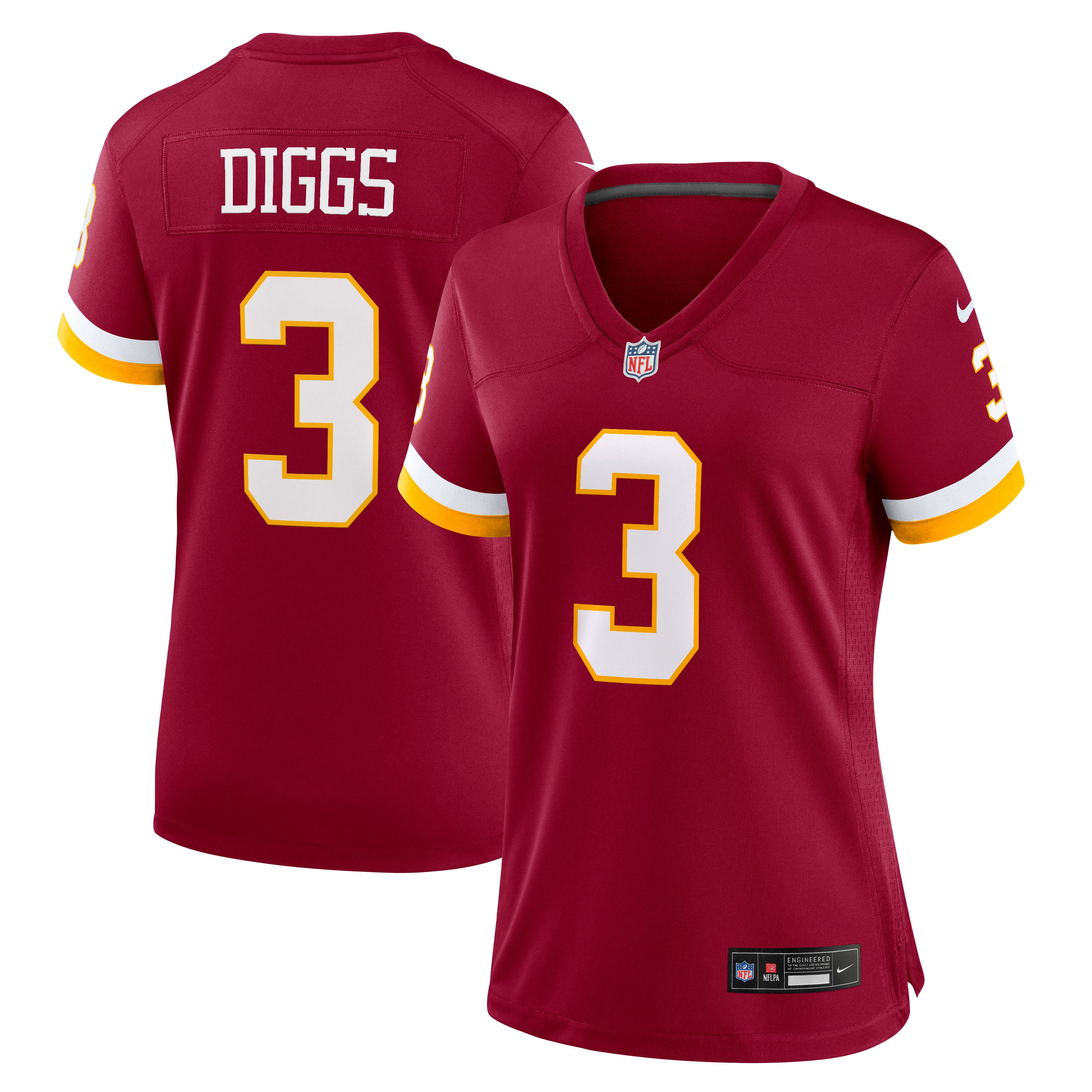 Maillot de match Nike Stefon Diggs bordeaux pour femme, Washington Commanders