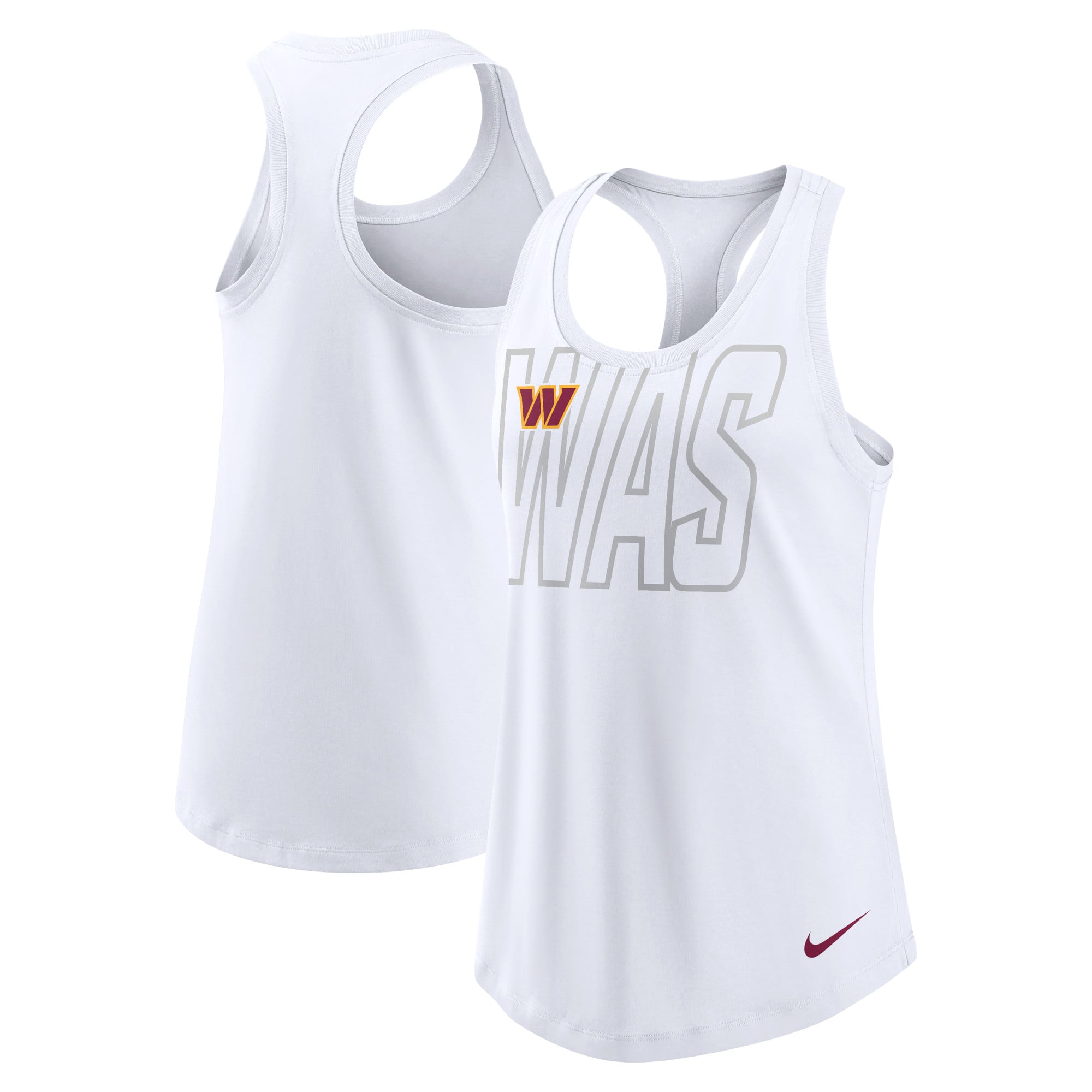 Débardeur Nike Washington Commanders Tri-Blend à encolure dégagée et dos nageur pour femme - Blanc