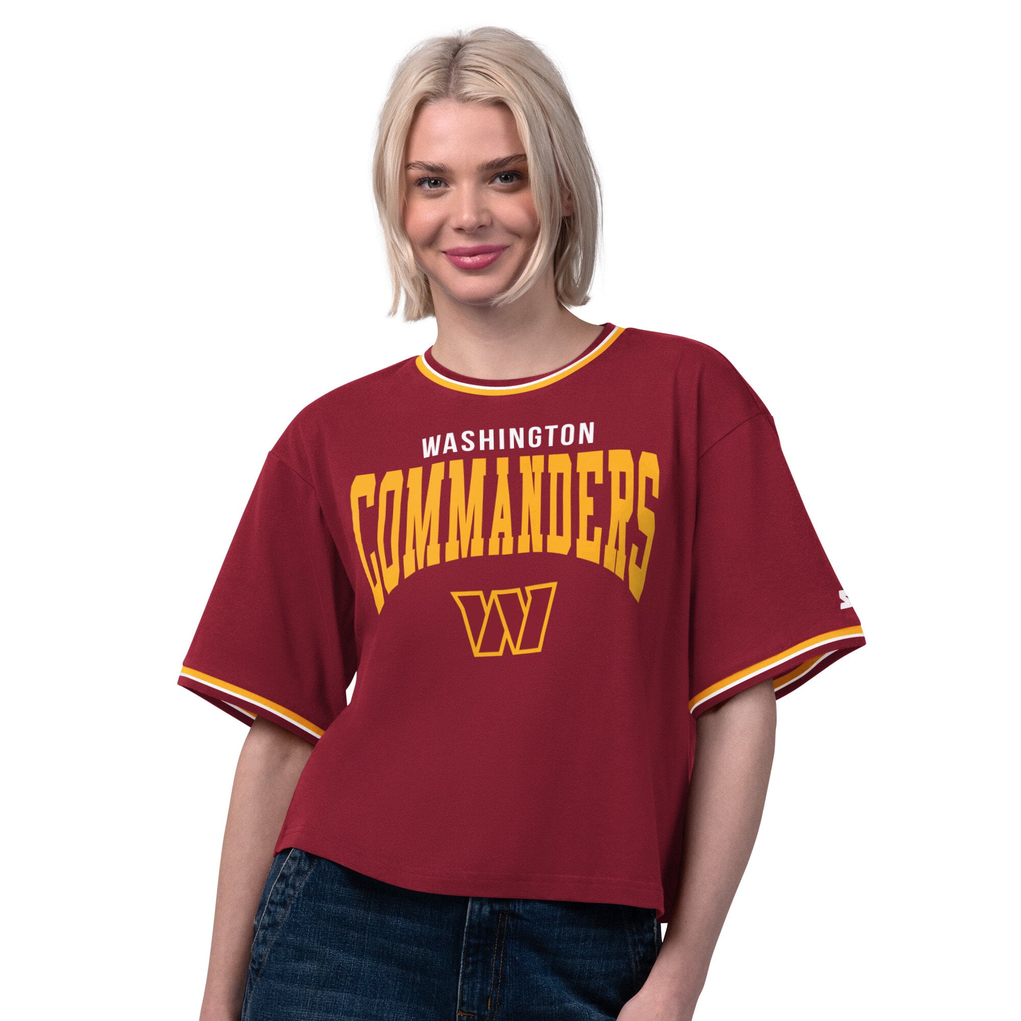 T-shirt court Starter bordeaux pour femme, Washington Commanders Ace
