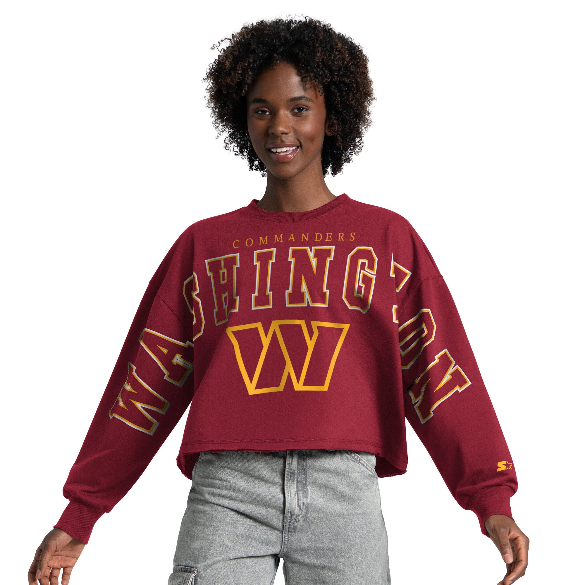 Sweat-shirt court Starter bordeaux pour femme, Washington Commanders Bleachers