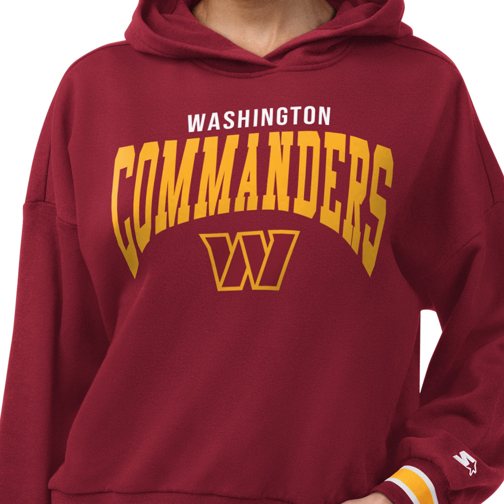 Sweat à capuche Starter bordeaux pour femme, motif plaque de base des Washington Commanders