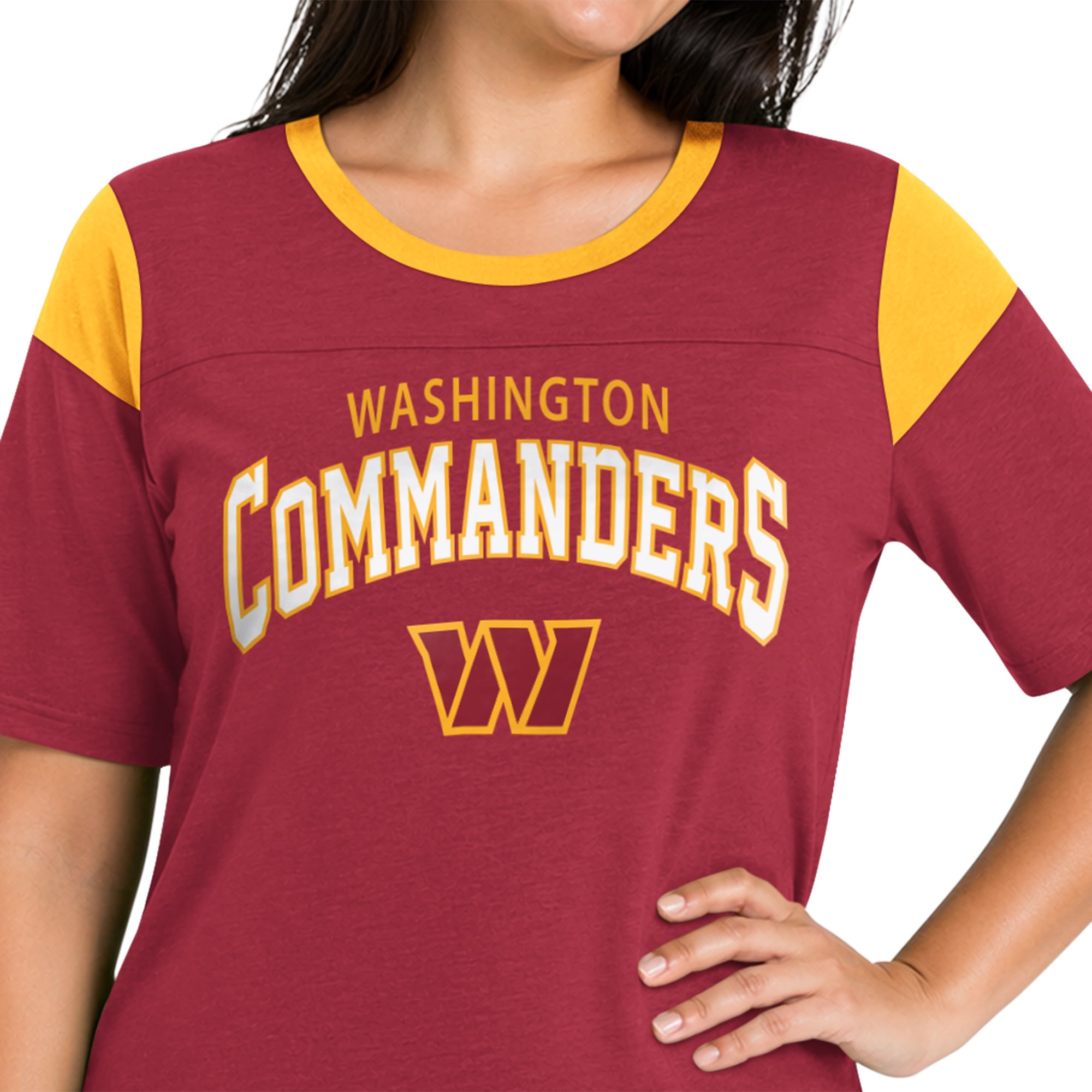Women's Starter Burgundy Washington Commanders Plus Linebacker Slub T-Shirt