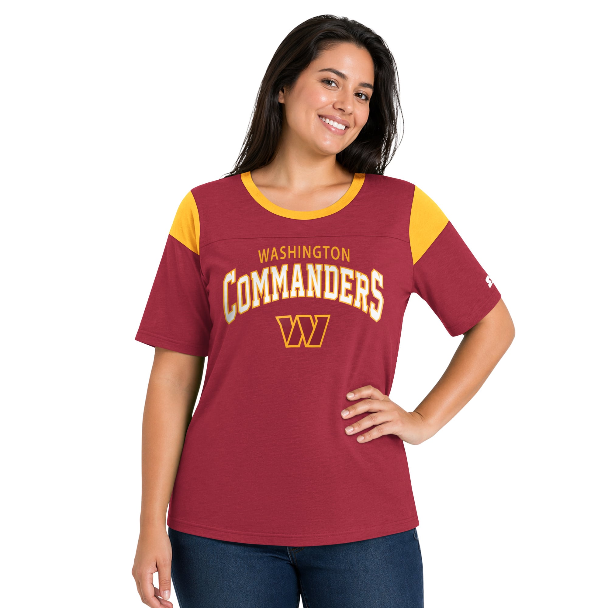 Women's Starter Burgundy Washington Commanders Plus Linebacker Slub T-Shirt