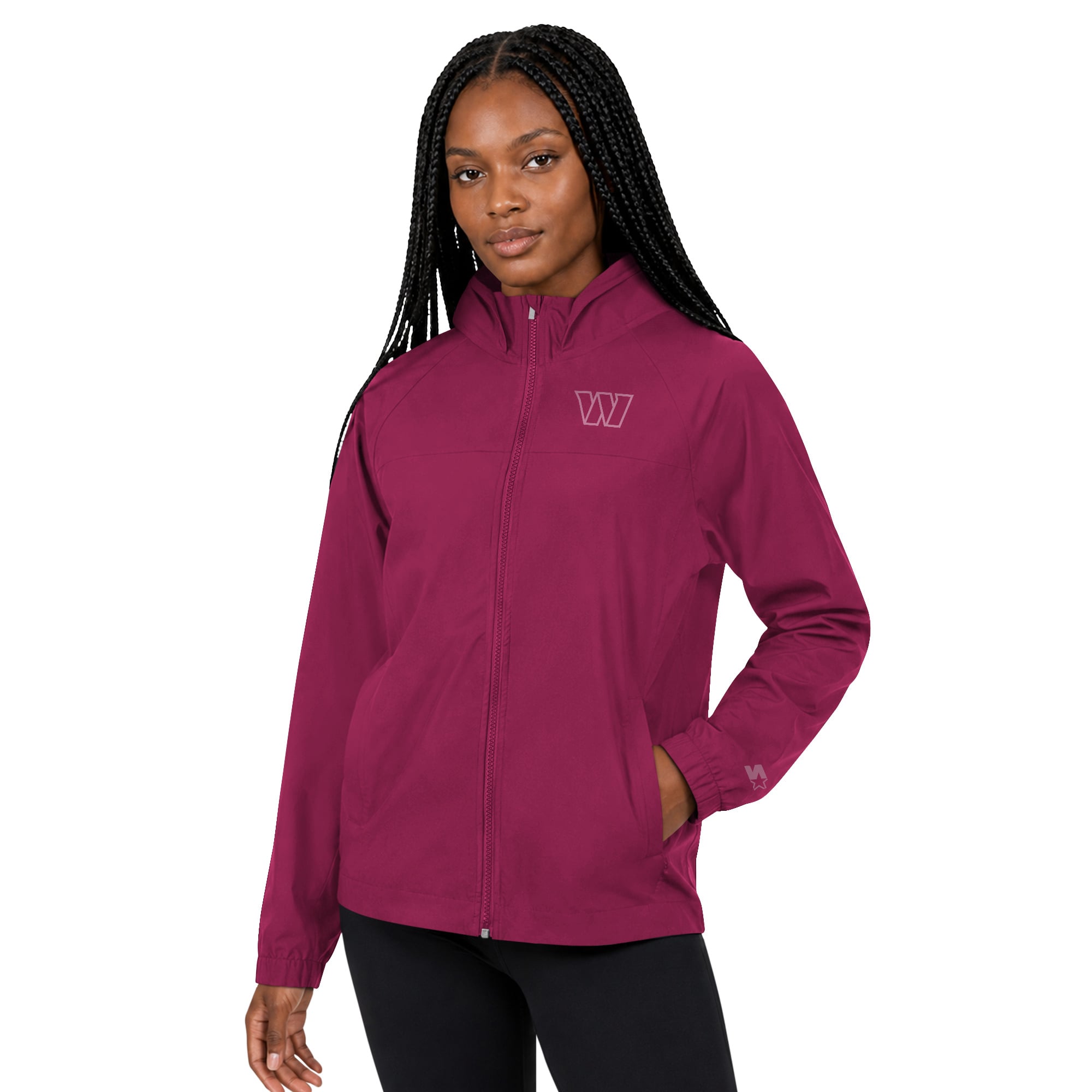 Women's Starter  Maroon Washington Commanders Athleisure Lightweight Full-Zip Raglan Jacket
