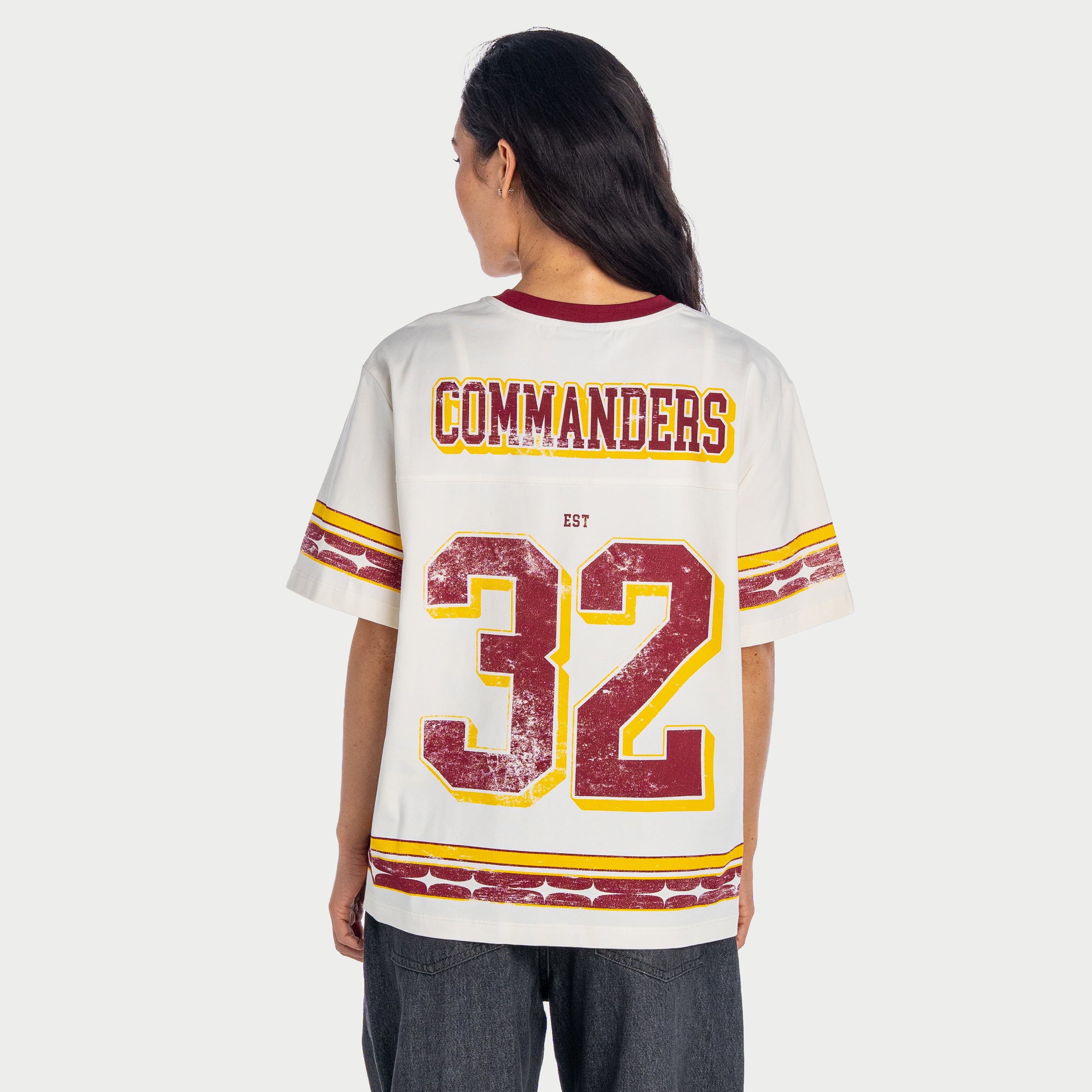 T-shirt boyfriend oversize The Wild Collective crème Washington Commanders pour femme