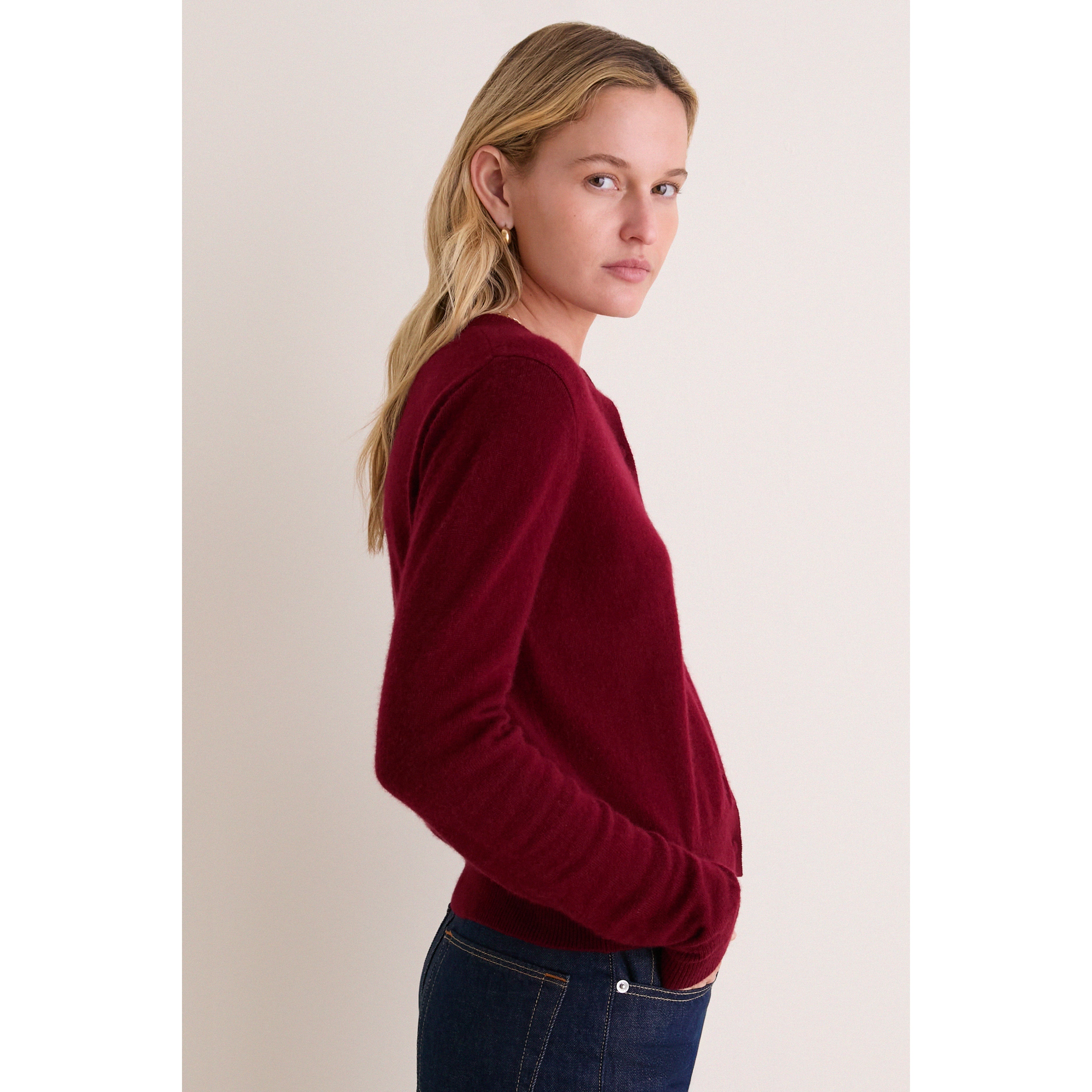 Women's Tuckernuck Burgundy Washington Commanders Full-Button Cashmere Cardigan