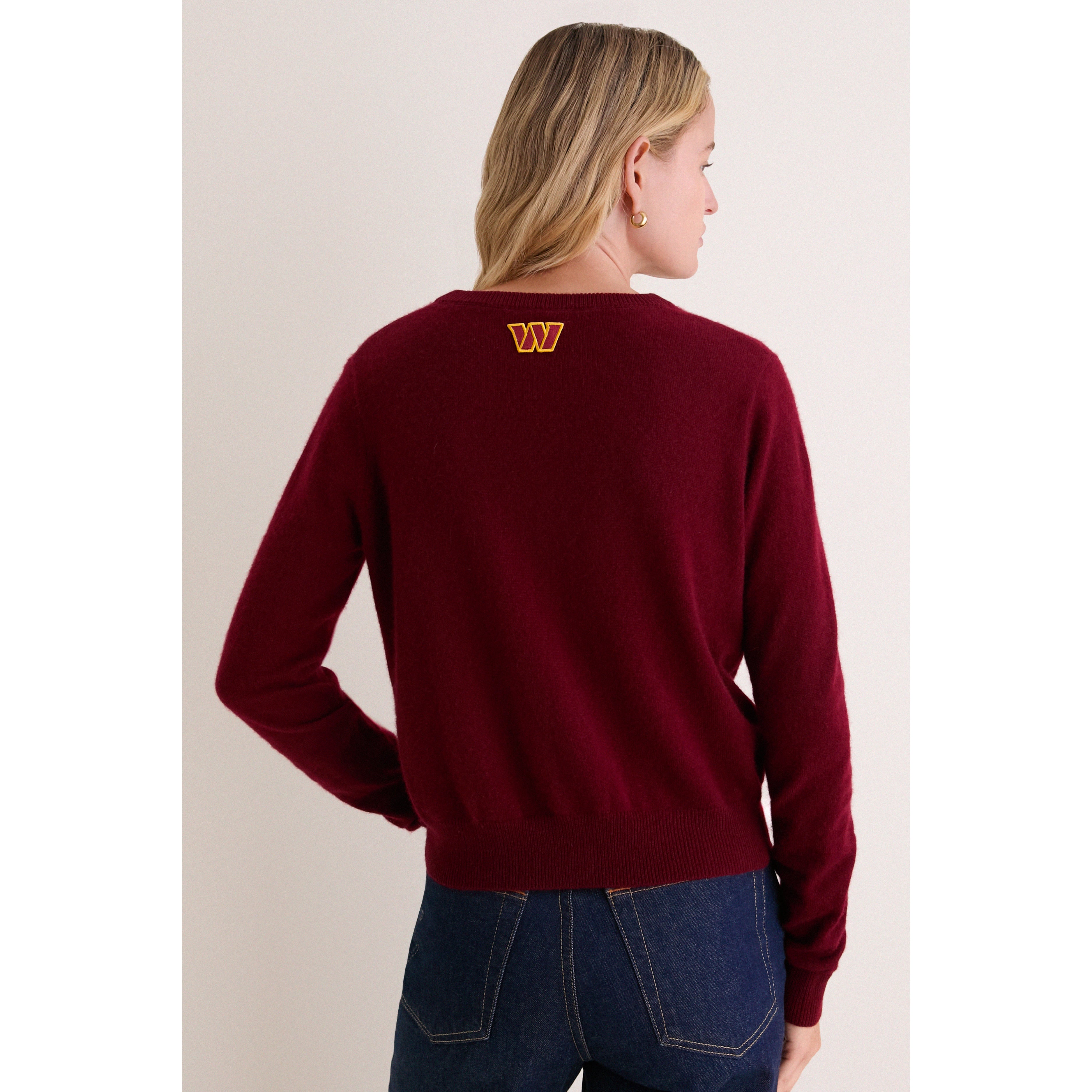 Women's Tuckernuck Burgundy Washington Commanders Full-Button Cashmere Cardigan