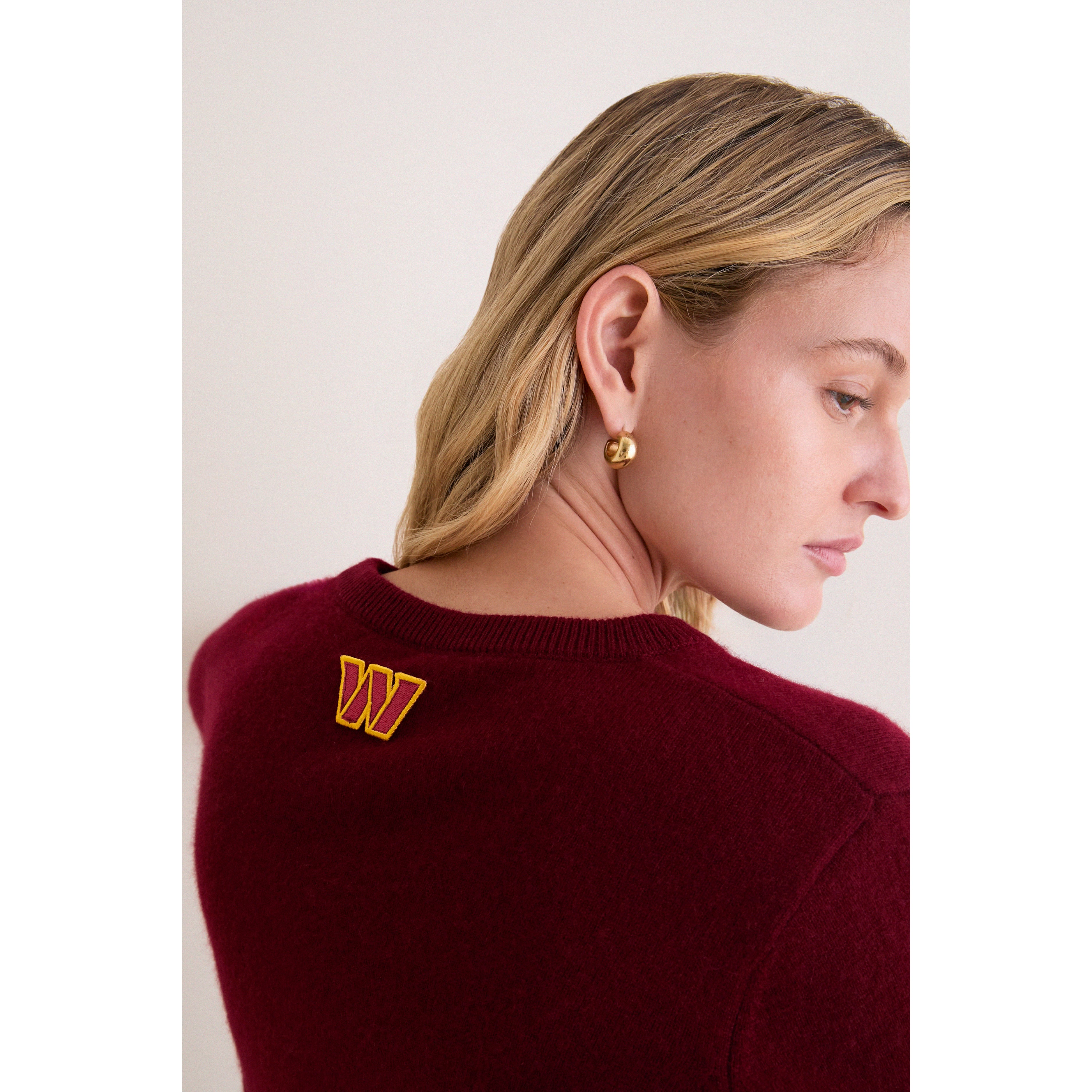 Women's Tuckernuck Burgundy Washington Commanders Full-Button Cashmere Cardigan