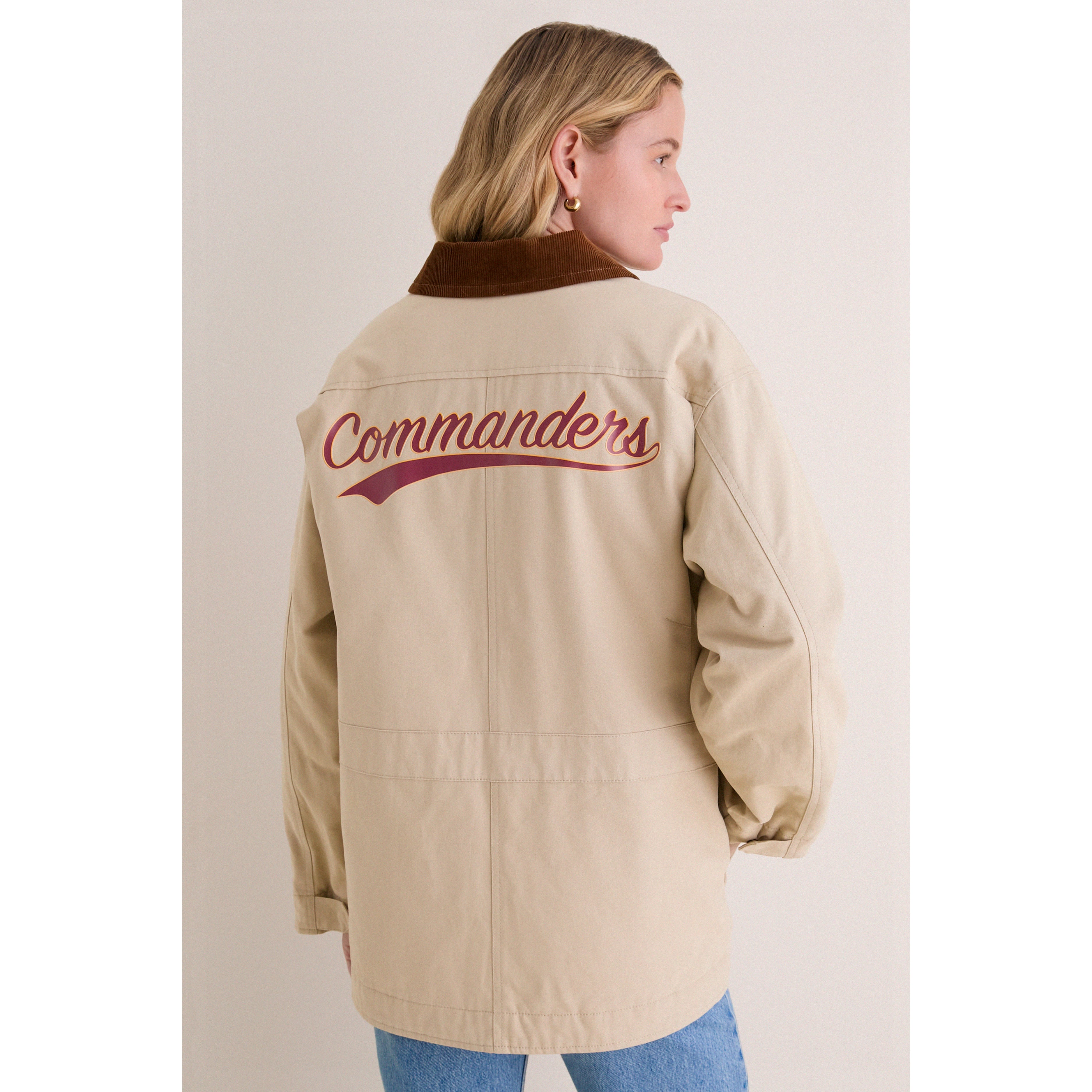 Veste de grange Tuckernuck Stone Washington Commanders pour femme, à boutons-pression.