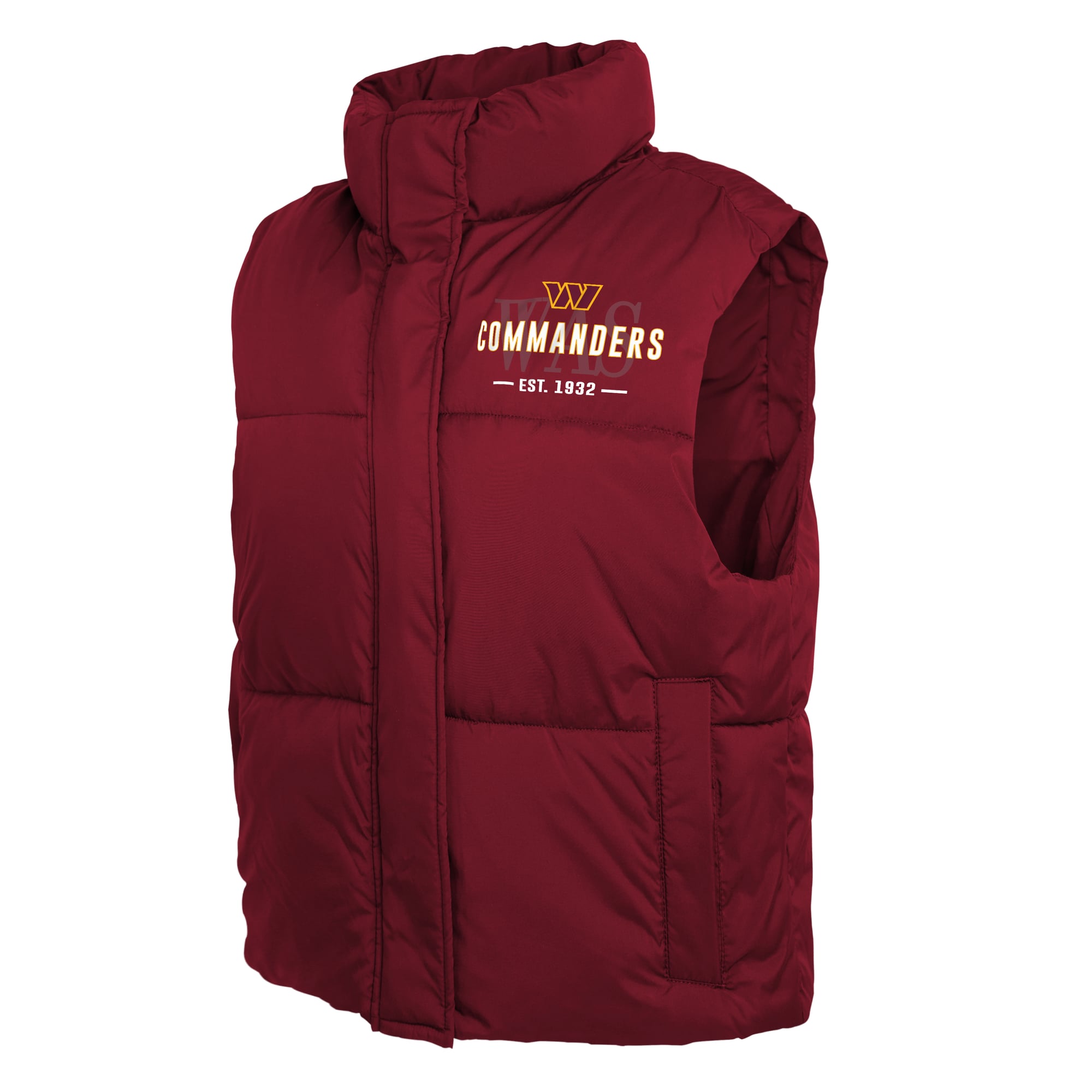 Gilet matelassé court à fermeture éclair intégrale bordeaux Washington Commanders de la marque WEAR by Erin Andrews pour femmes