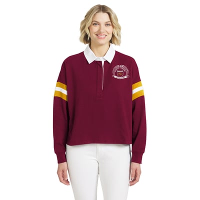  Washington Commanders WEAR by Erin Andrews Women's Rugby Long Sleeve T-Shirt - Burgundy
