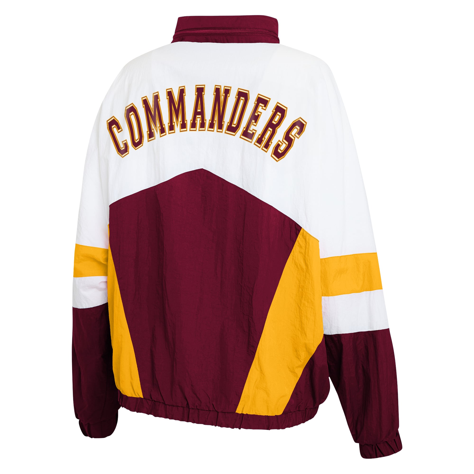 Women's WEAR by Erin Andrews White/Burgundy Washington Commanders Crinkle Full-Snap Hooded Windbreaker Jacket