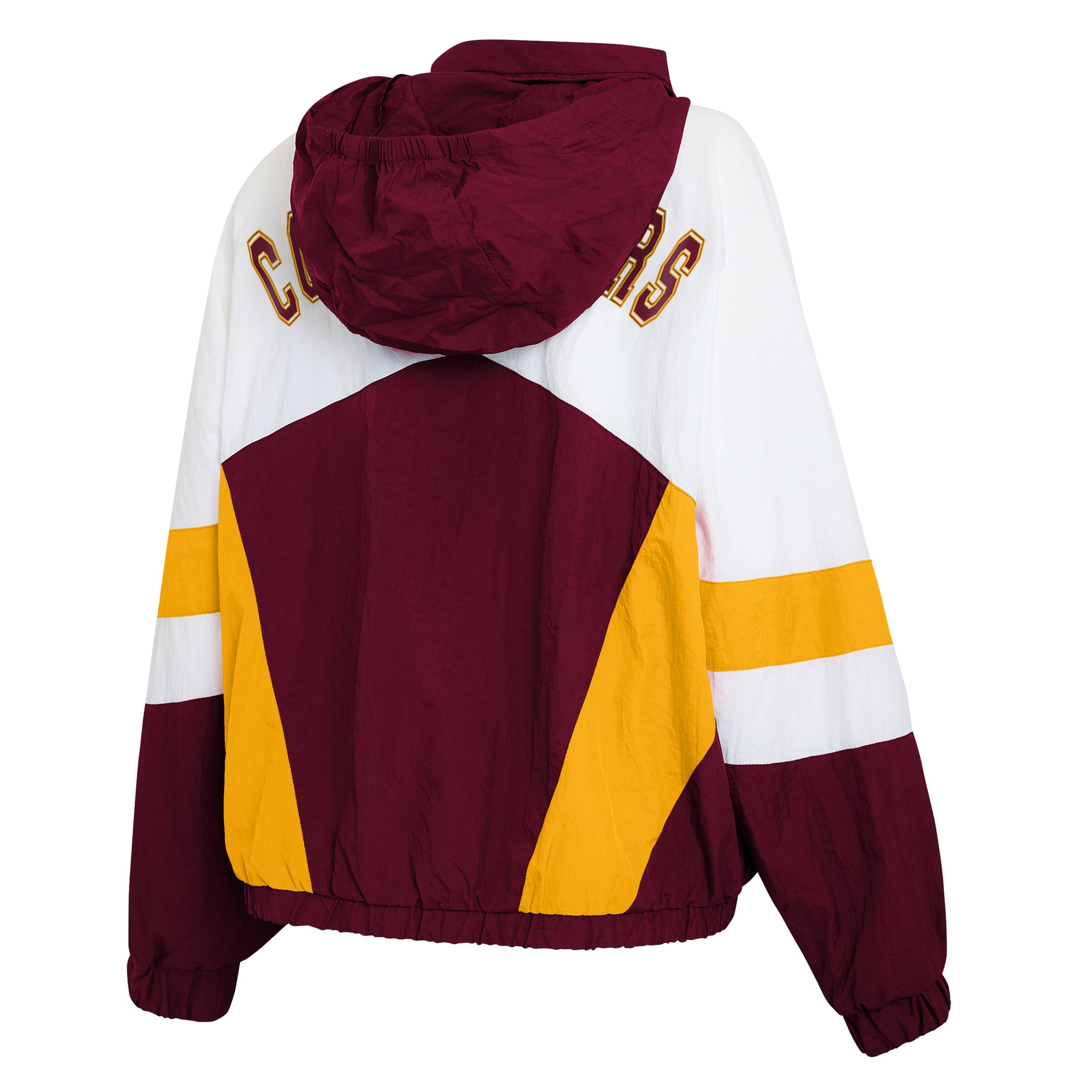 Women's WEAR by Erin Andrews White/Burgundy Washington Commanders Crinkle Full-Snap Hooded Windbreaker Jacket