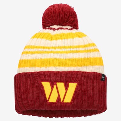  Washington Commanders '47 Youth Snow Fort Cuffed Knit Hat with Pom - Burgundy