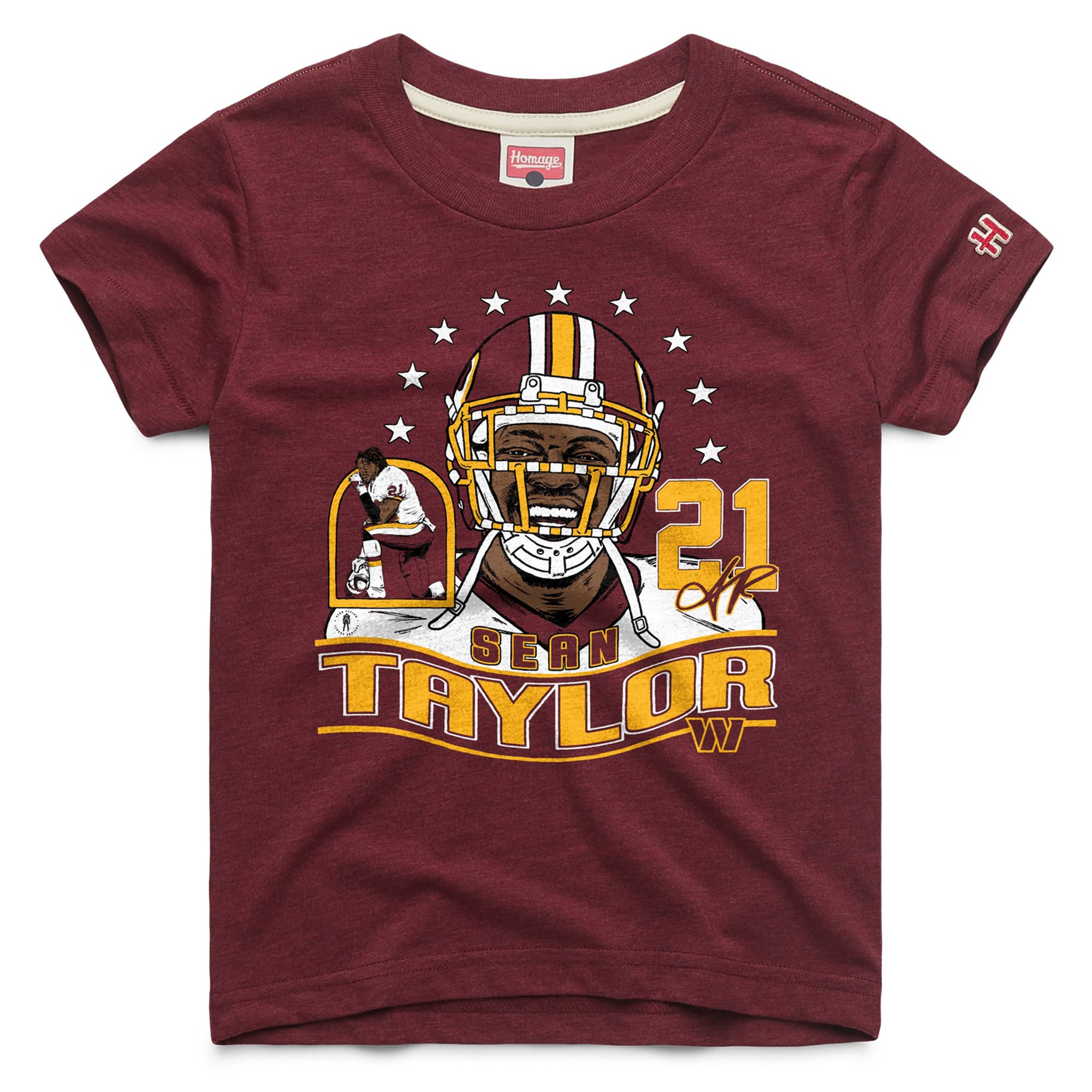 T-shirt en mélange de trois matières, hommage à Sean Taylor, bordeaux, Washington Commanders, pour jeunes