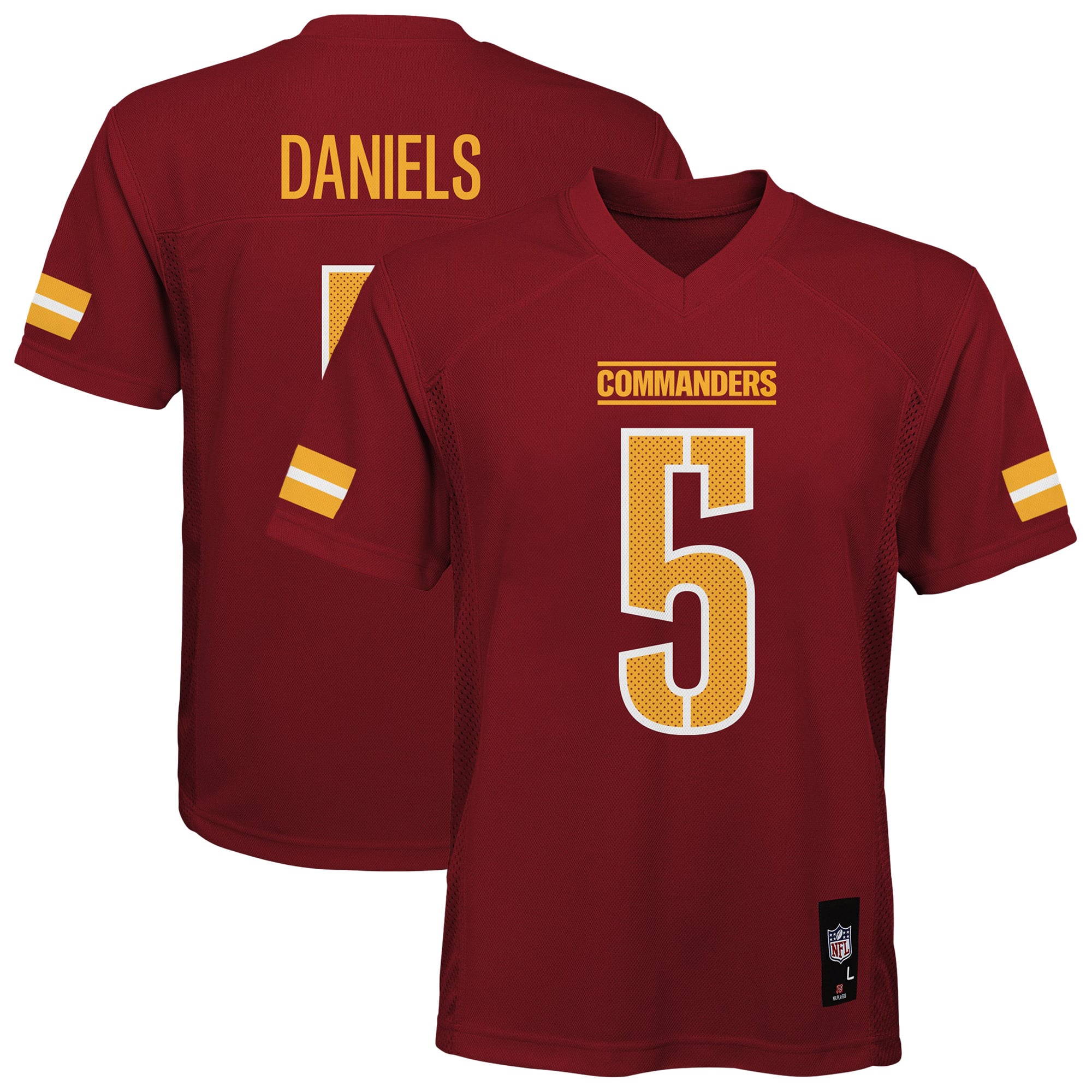 Maillot réplique bordeaux des Washington Commanders pour jeunes de Jayden Daniels