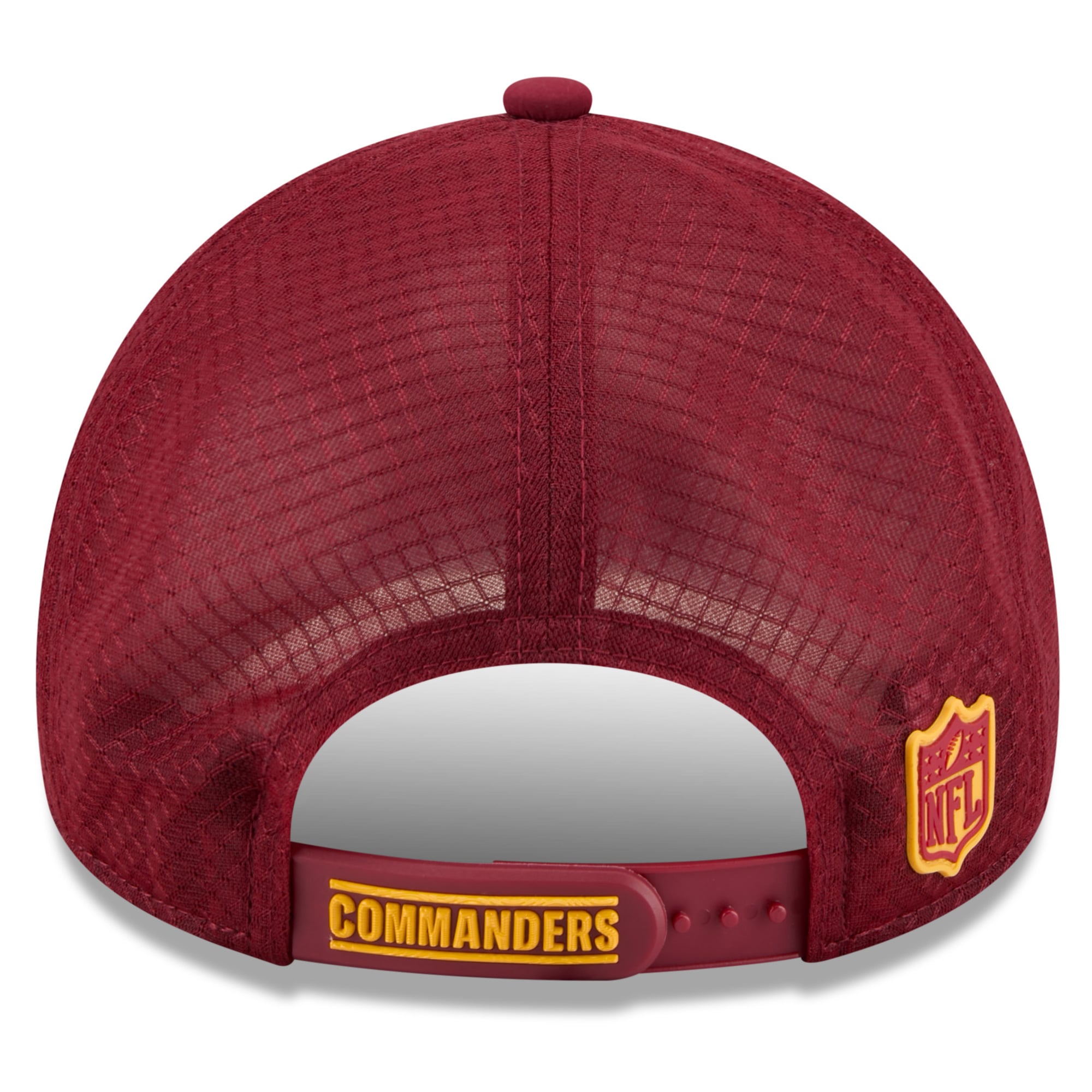 Casquette trucker ajustable New Era bordeaux Washington Commanders 2026 Sideline Apex 9FORTY pour jeunes