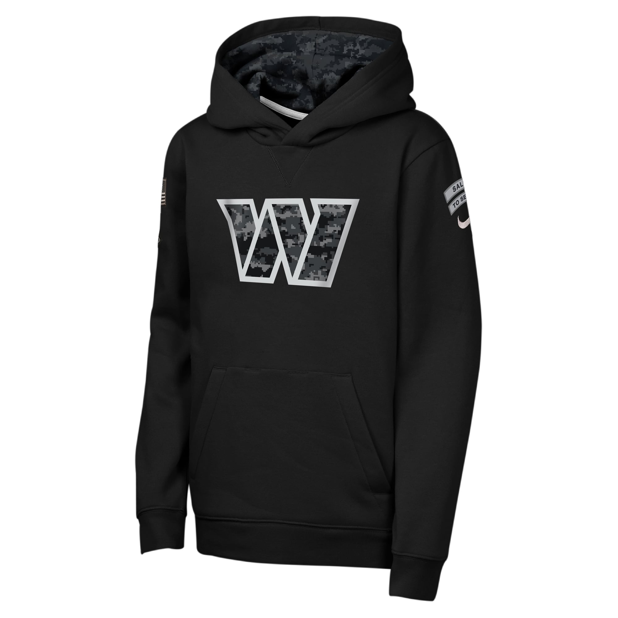 Sweat à capuche polaire Nike Black Washington Commanders 2026 Salute to Service Club pour jeunes