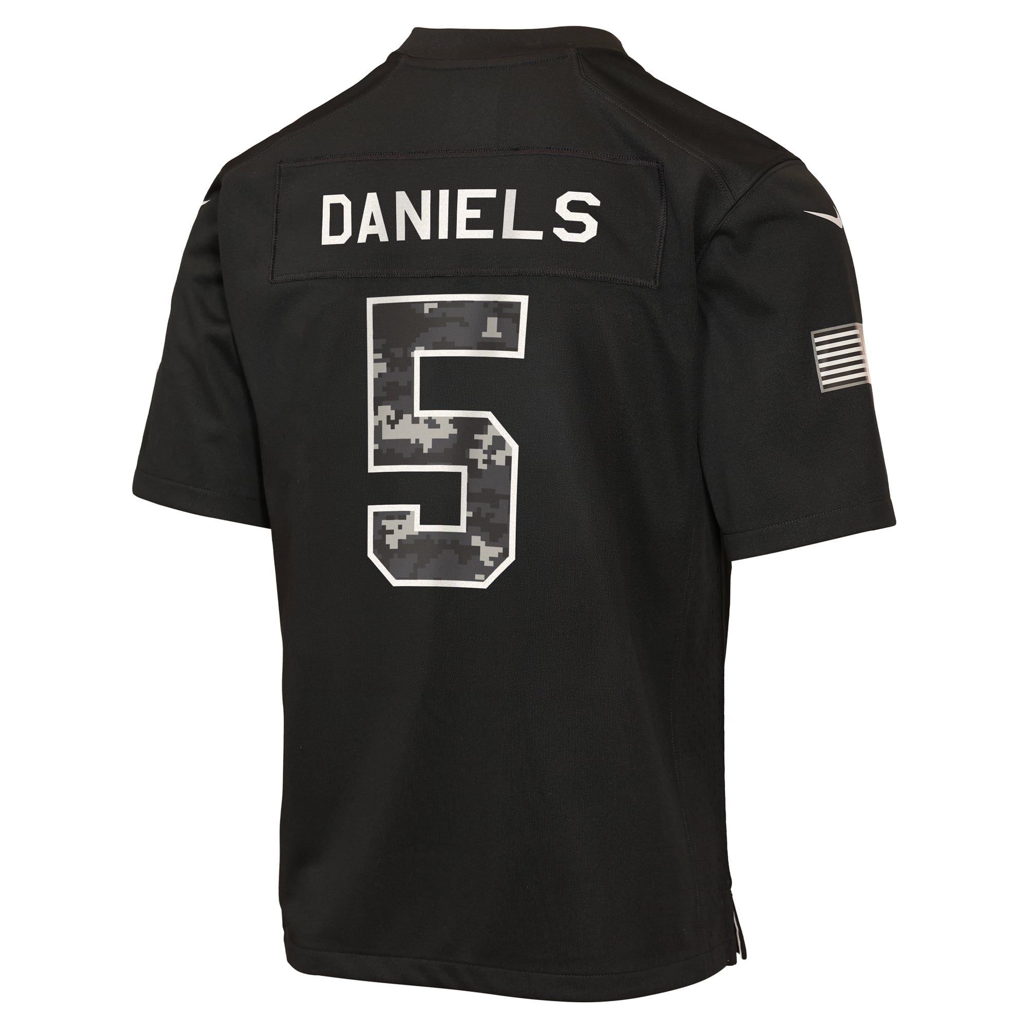Maillot Nike Jayden Daniels noir pour enfant, Washington Commanders 2026, hommage au service militaire