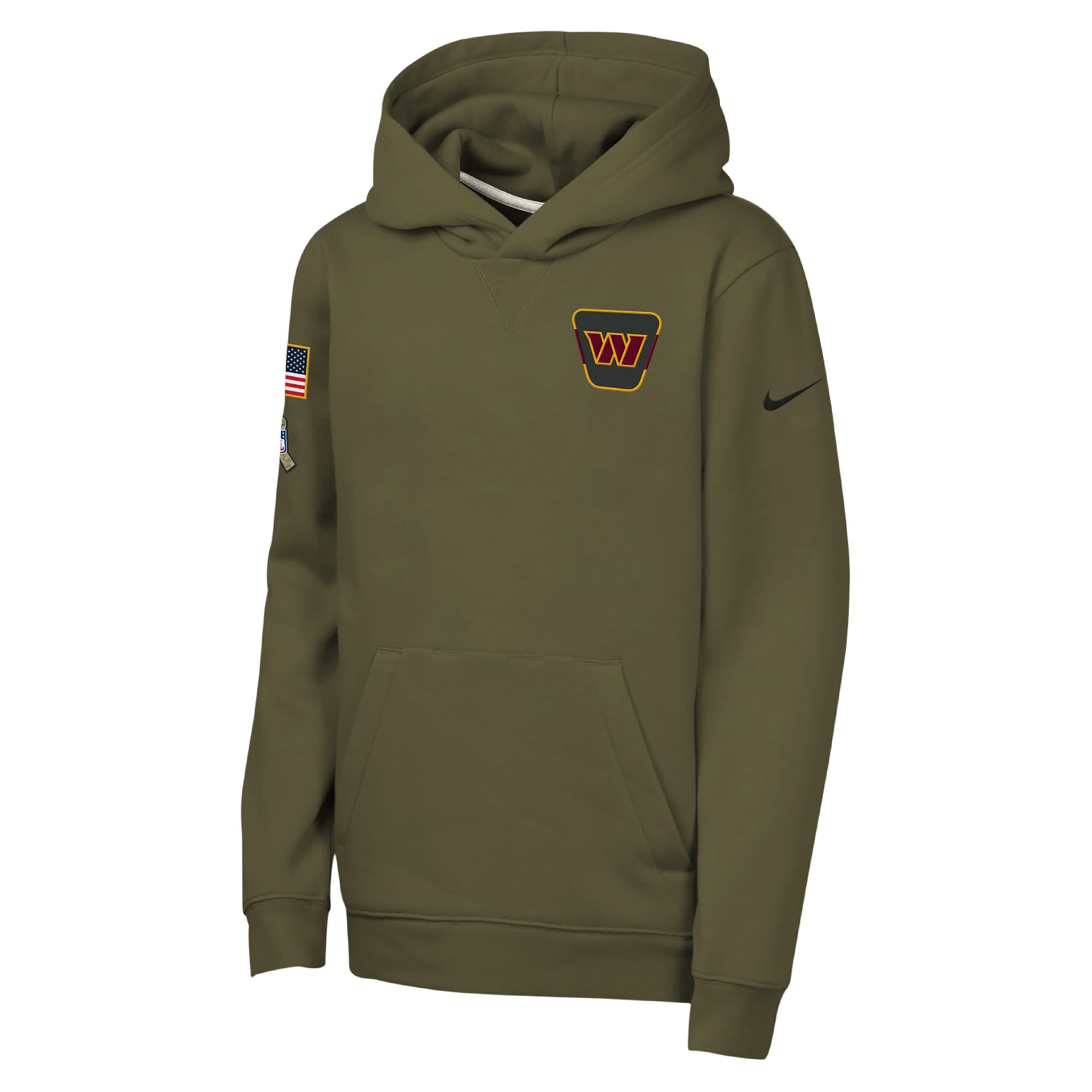 Sweat à capuche en polaire Nike Olive Washington Commanders 2025 Salute to Service Club pour jeunes