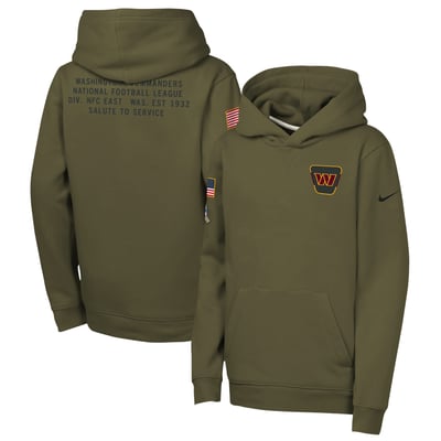 Washington Commanders Nike Youth 2025 Salute to Service Club Fleece Hoodie - Olive