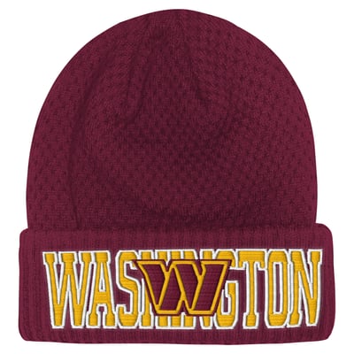 Washington Commanders Outerstuff Youth Heat Check Cuffed Knit Hat - Burgundy