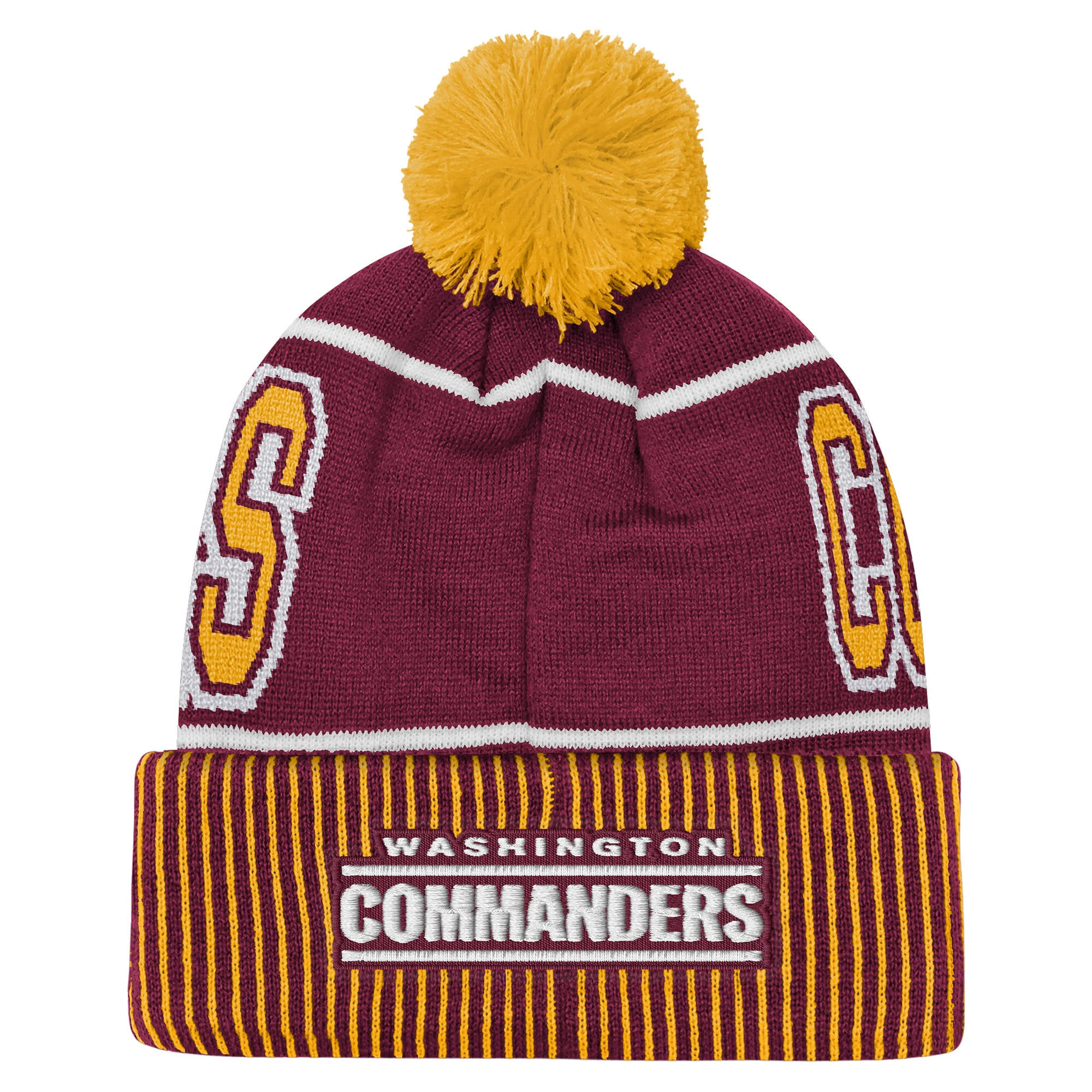 Youth Outerstuff Burgundy Washington Commanders Highlight Cuffed Knit Hat with Pom