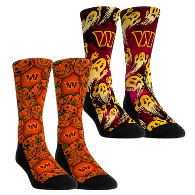  Washington Commanders Rock Em Youth Halloween Crew Socks 2-Pack Set - Orange