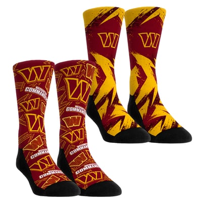  Washington Commanders Rock Em Youth Game Day Two-Pack Crew Sock Set - Red