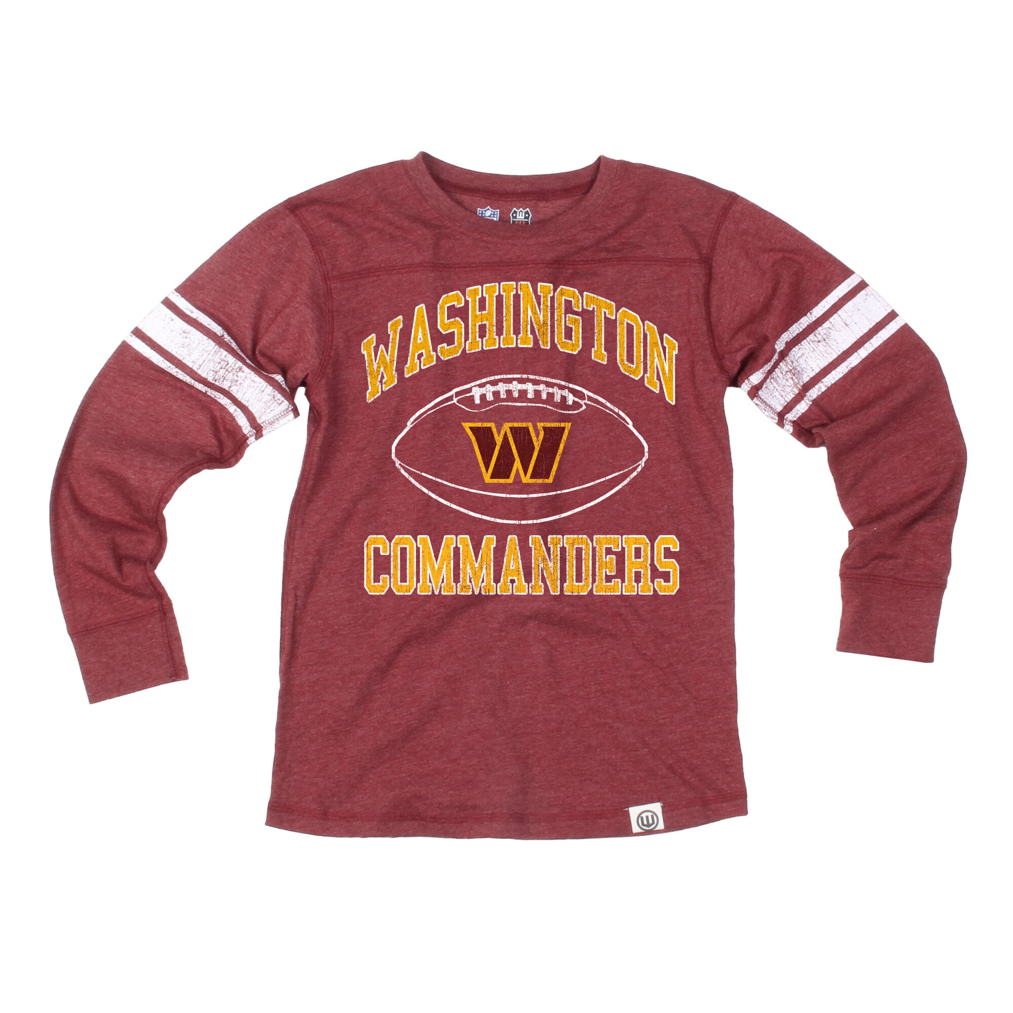 T-shirt à manches longues Wes & Willy Burgundy Washington Commanders pour jeunes