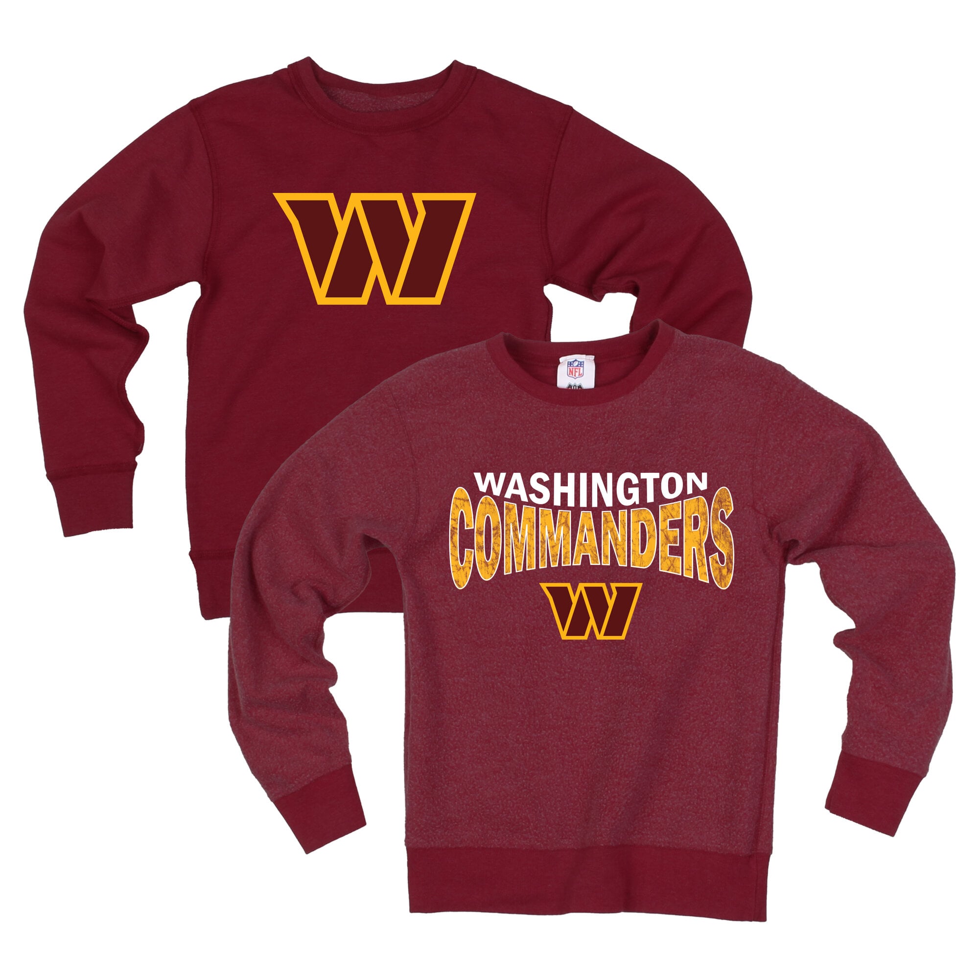 Sweat-shirt réversible en polaire Wes & Willy bordeaux Washington Commanders pour jeunes