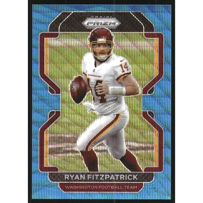 2021 Panini Prizm Prizms Blue Wave #211 Ryan Fitzpatrick